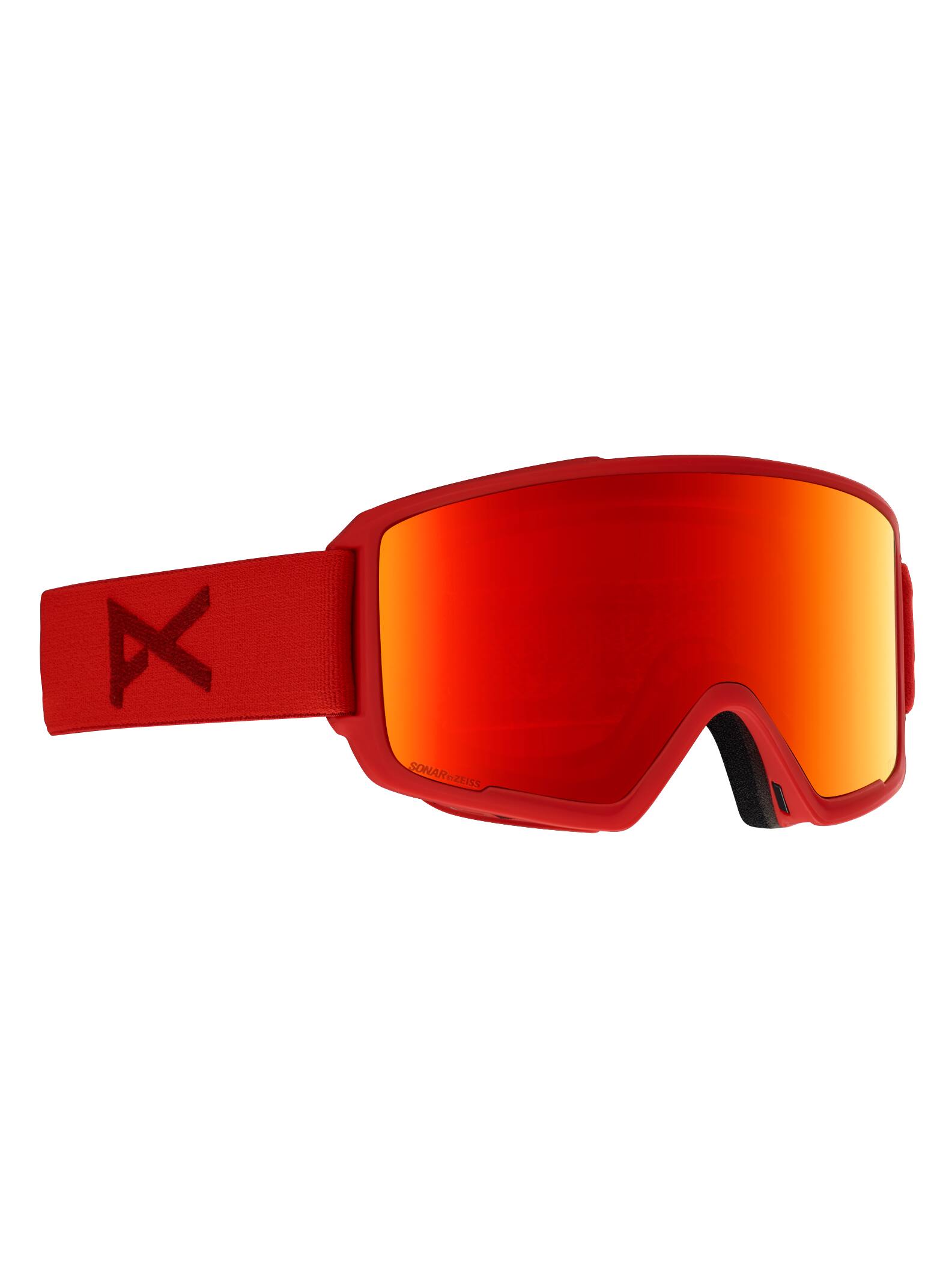 Anon - Masque M3 + écran de rechange + masque facial MFI homme, Frame: Red, Lens: SONAR Red by Zeiss