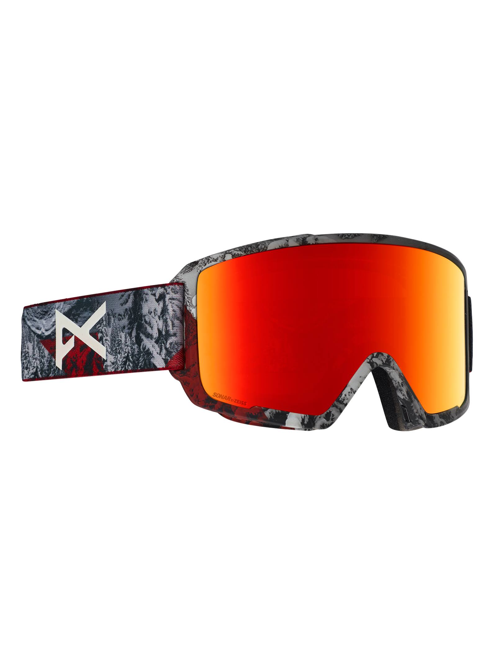 Anon - Masque M3 + écran de rechange + masque facial MFI homme, Frame: Redplanet, Lens: SONAR Red by