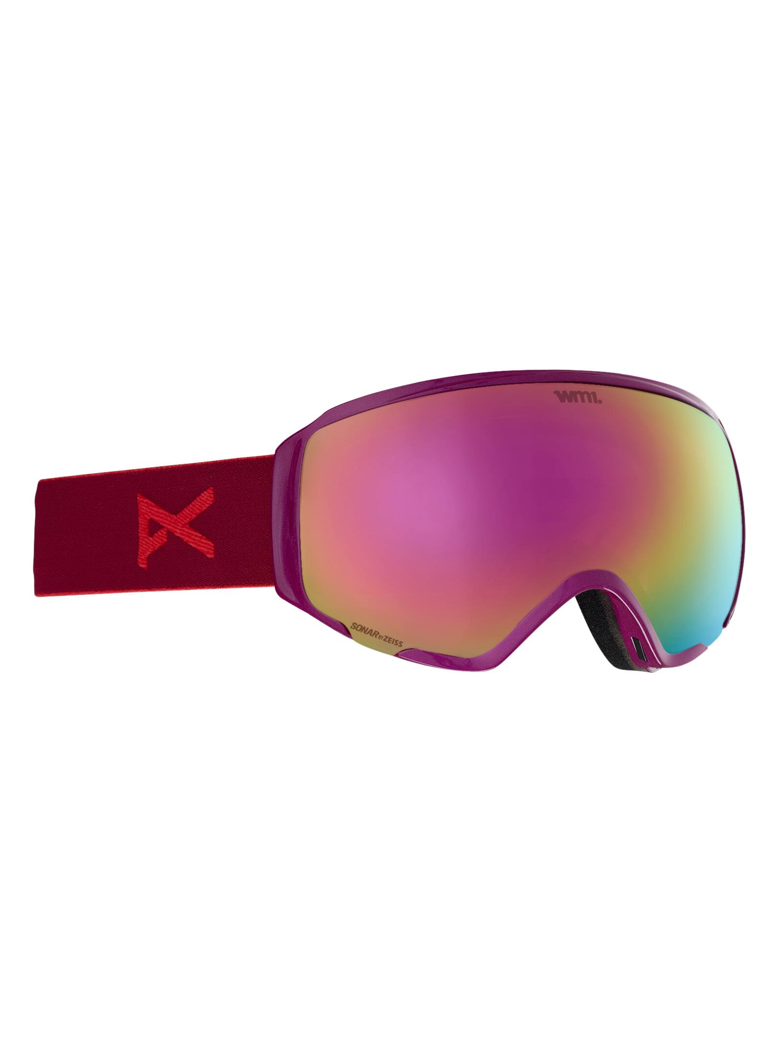 Anon - Masque WM1 + écran de rechange + masque facial MFI femme, Frame: Magenta, Lens: SONAR Pink by