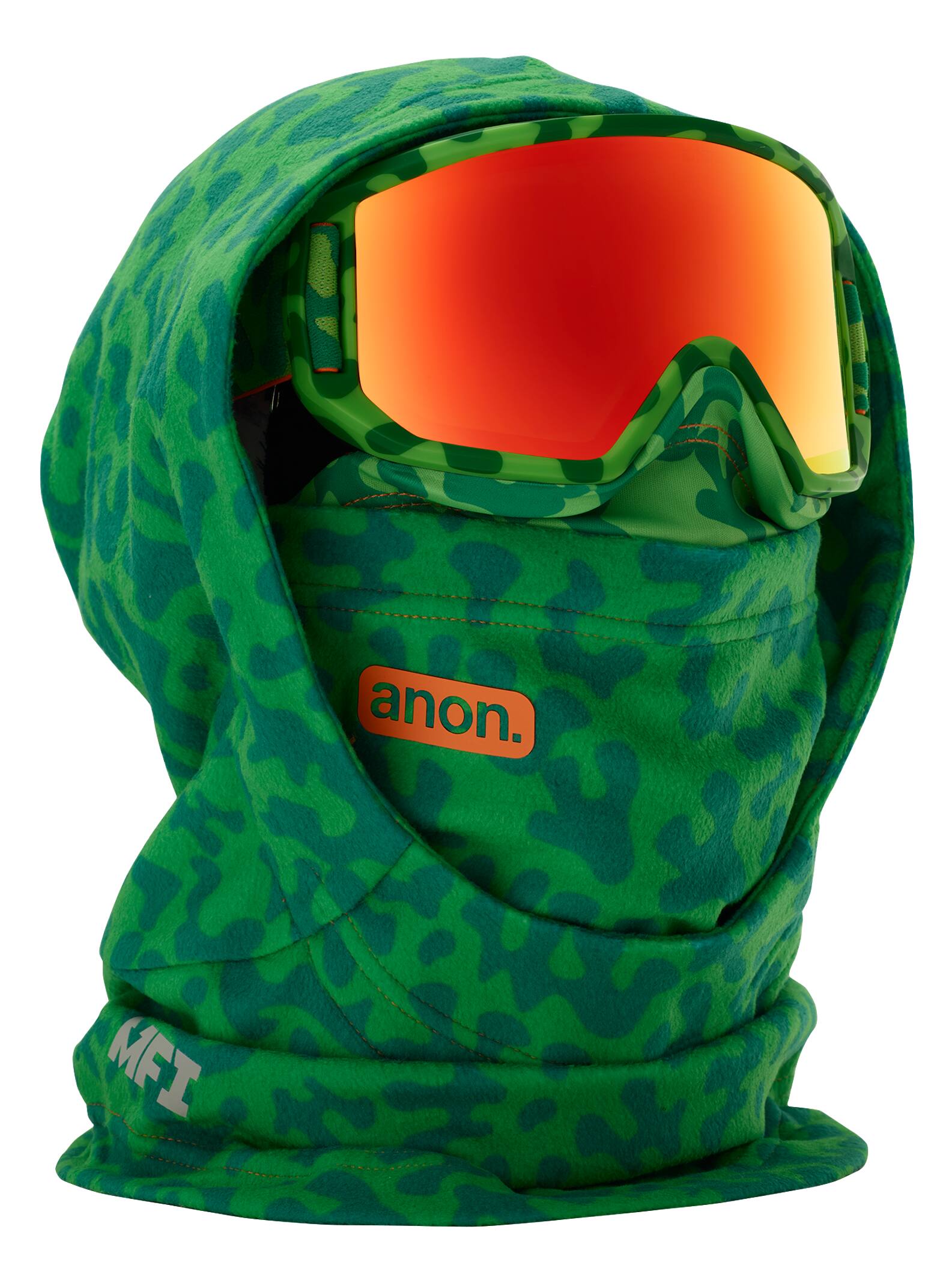 Anon - Passe-montagne à capuche MFI enfant, Green Skull, 1SZ