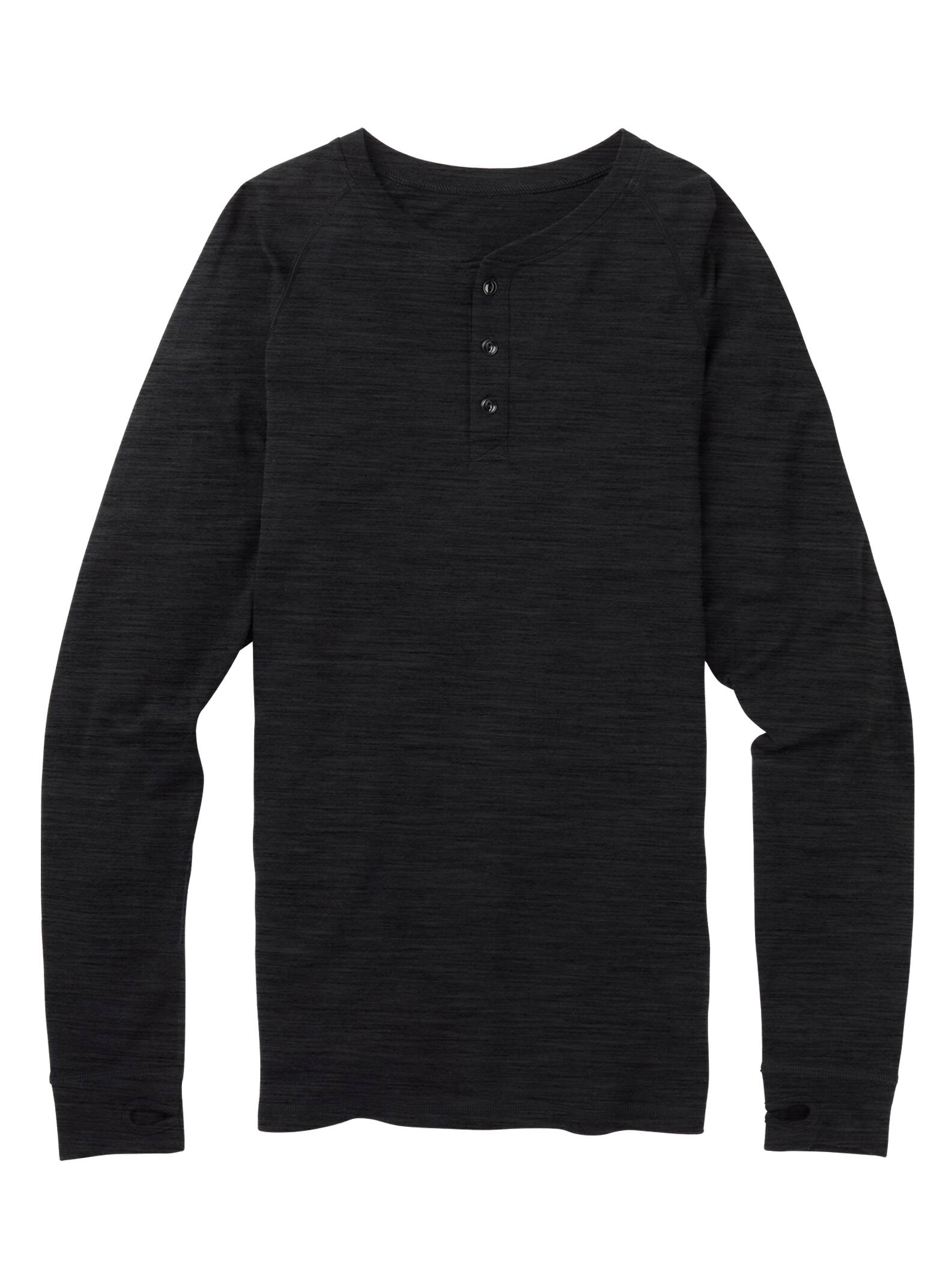 Burton - Haut boutonné homme en mérinos intermédiaire, True Black Heather, XL