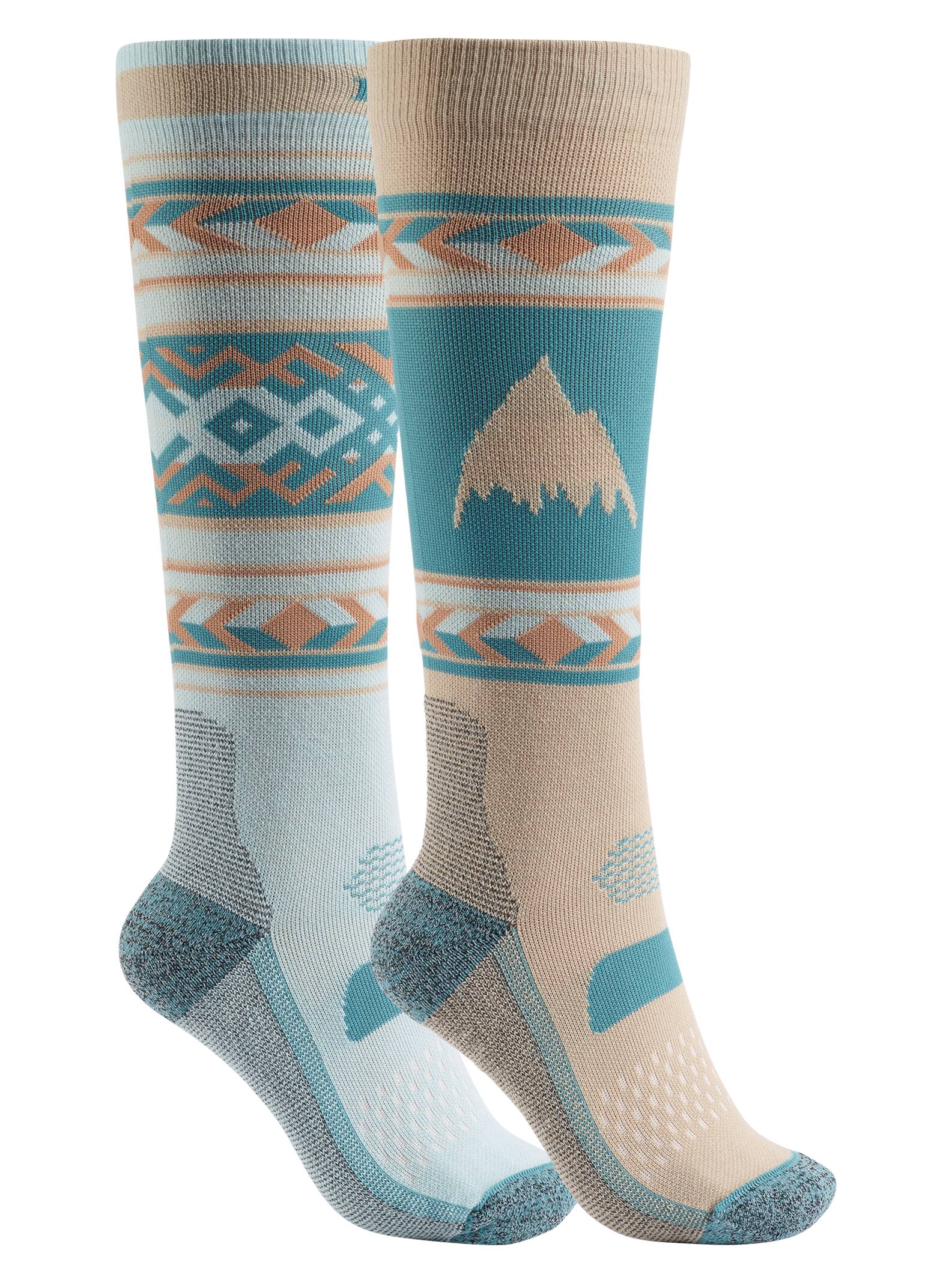 Burton - Lot de 2 paires de chaussettes performance légères de snowboard femme, Abyss, ML