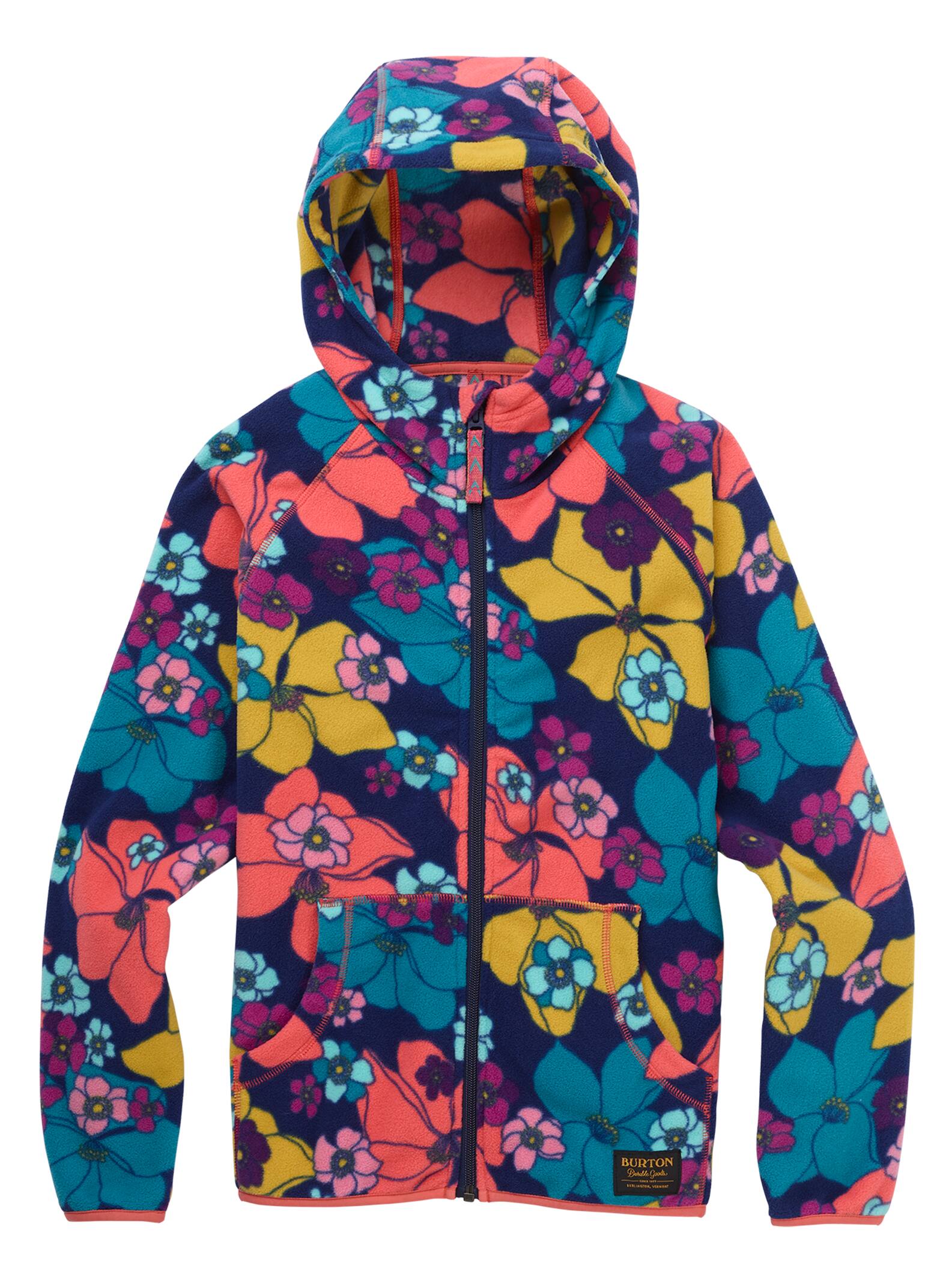Burton - Sweat à capuche zippé en polaire Spark enfant, Flowers!, L