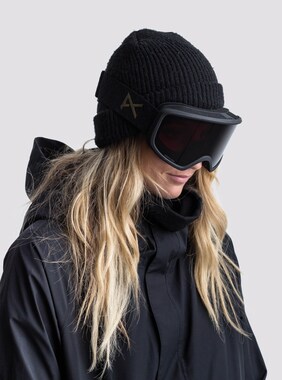 Women's Anna Gasser x Anon Deringer Goggle + Spare Lens + MFI Face Mask shown in Frame: Anna Gasser, Lens: SONAR Smoke by Zeiss, Spare Lens: Amber, MFI Face Mask Included