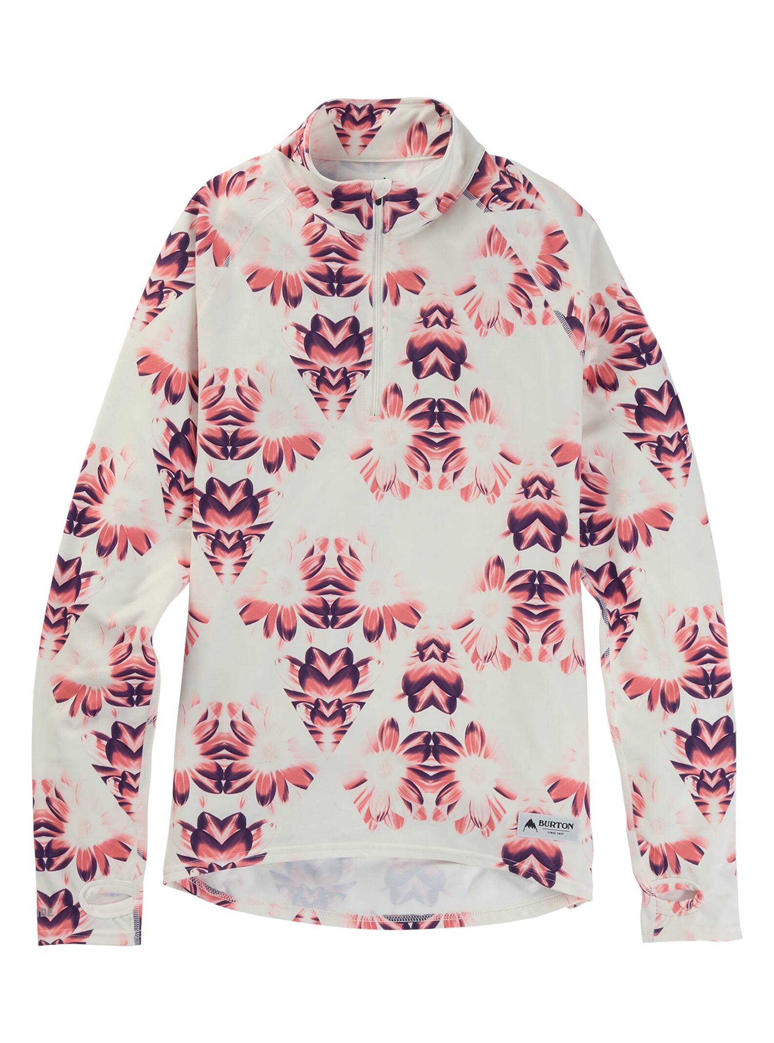 Burton - Chemise sous-vêtement Expedition à fermeture éclair 1/4 femme, Stout White Stylus, L