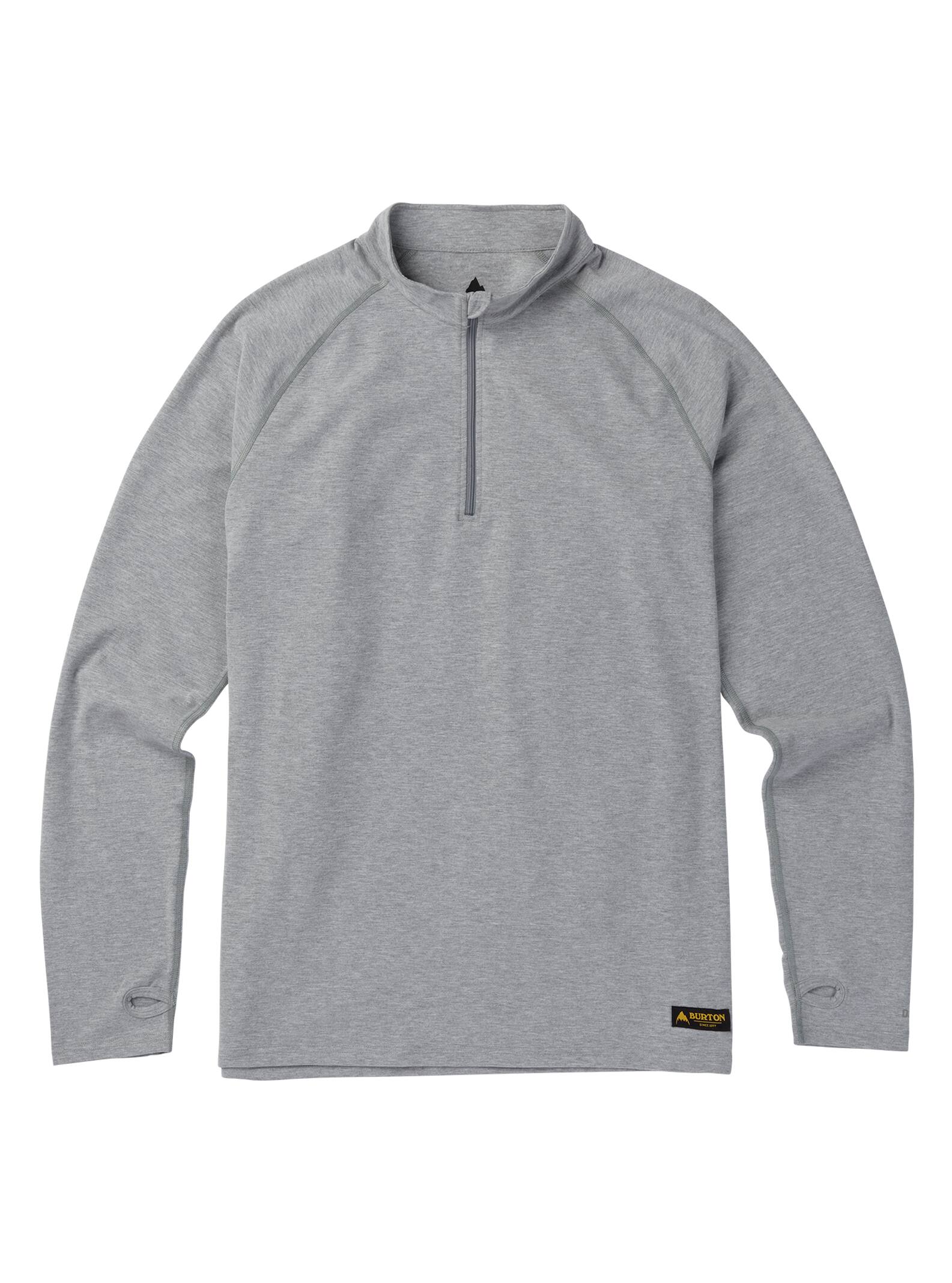 Burton - Chemise sous-vêtement Expedition à fermeture éclair 1/4 homme, Monument Heather, L