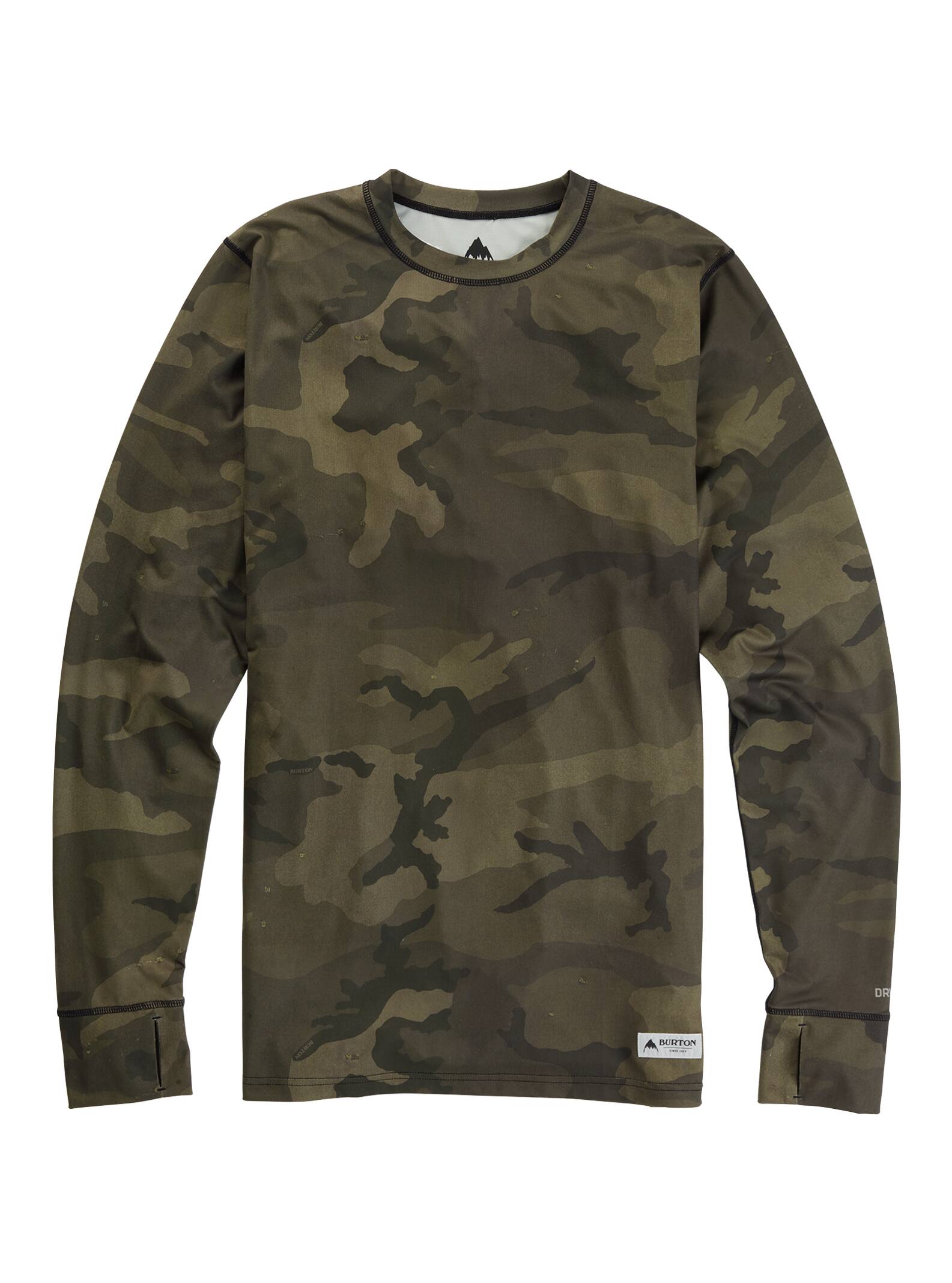 Burton - Haut ras du cou sous-vêtement léger homme, Worn Camo, L