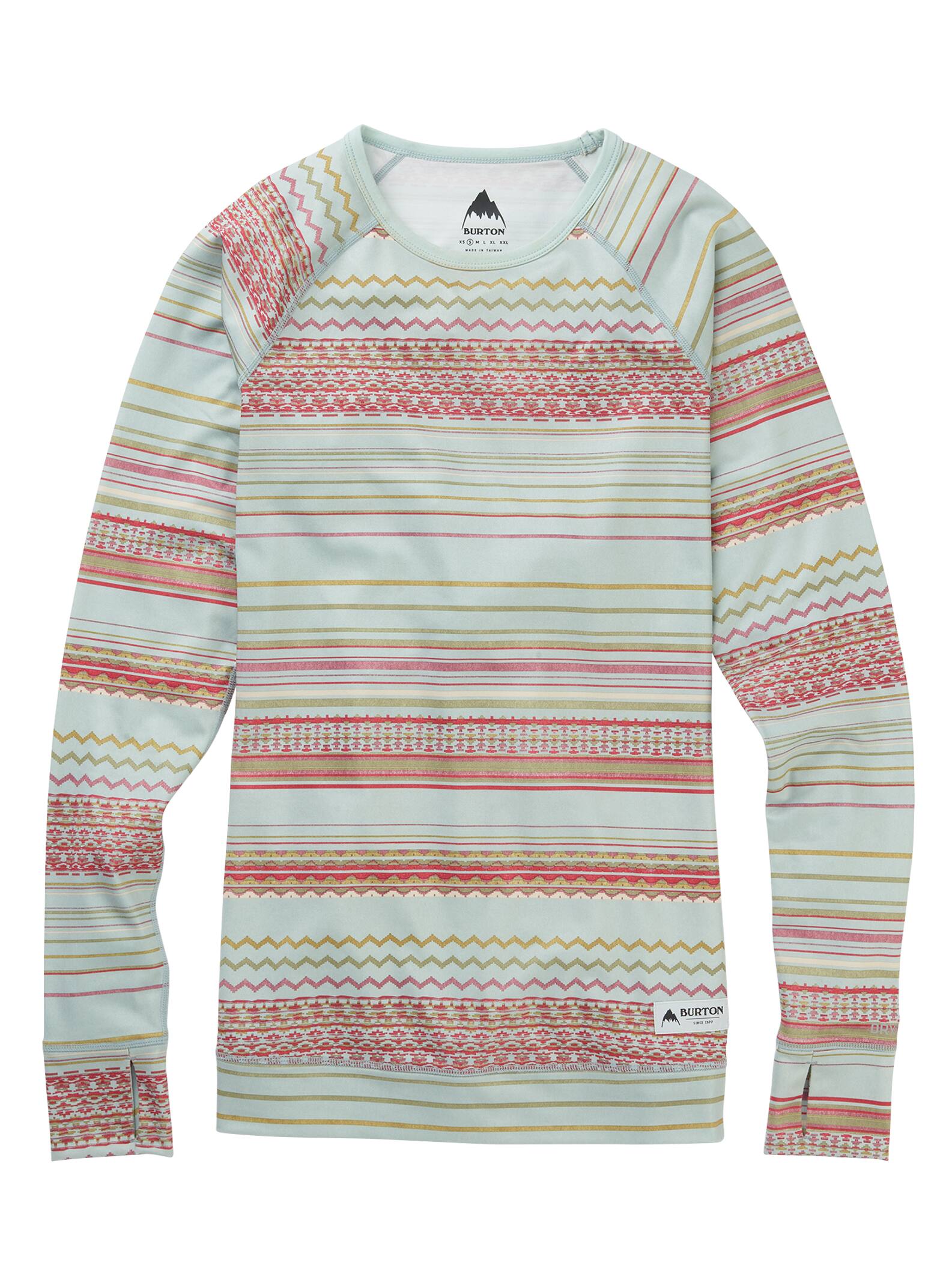 Burton – Ras du cou sous-vêtement léger femme, Aqua Gray Revel Stripe, L