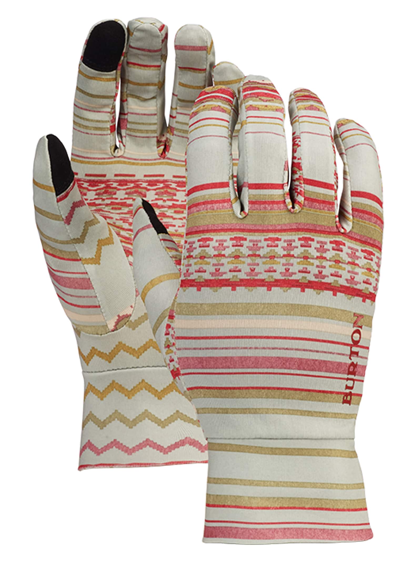 Burton - Sous-gants pour écran tactile, Aqua Gray Revel Stripe, ML