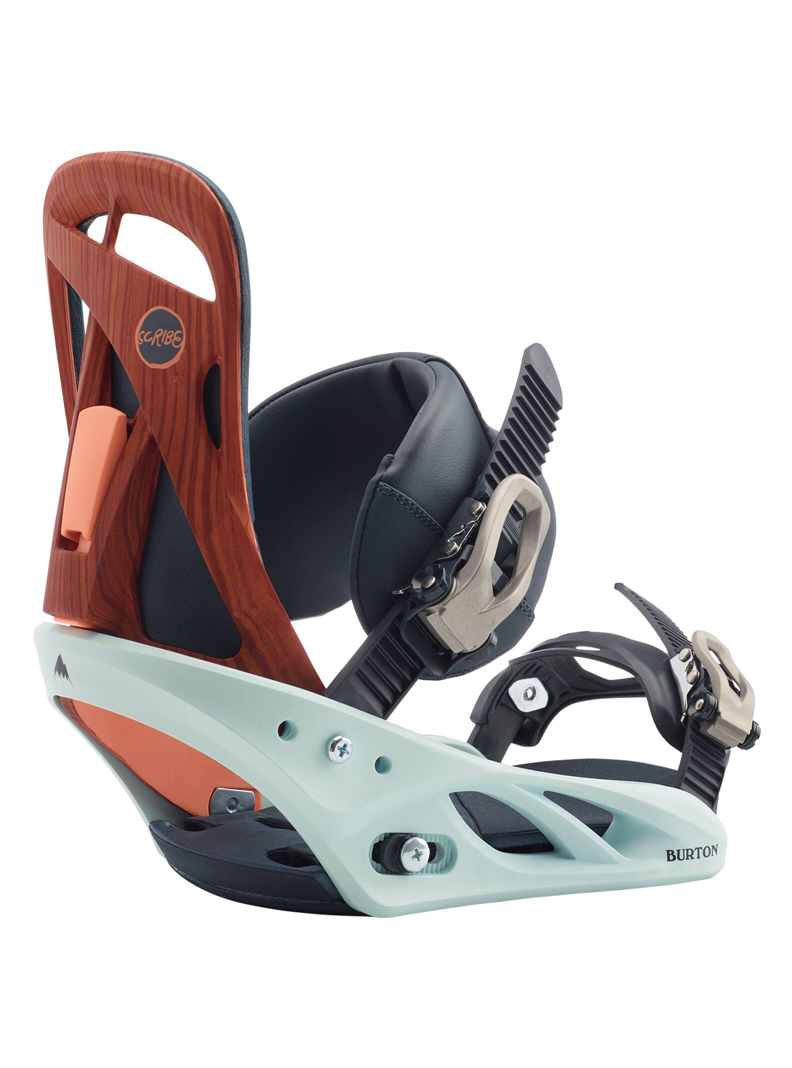 Burton - Fixation pour snowboard Re:Flex Scribe femme, Wood Grain Jane, L