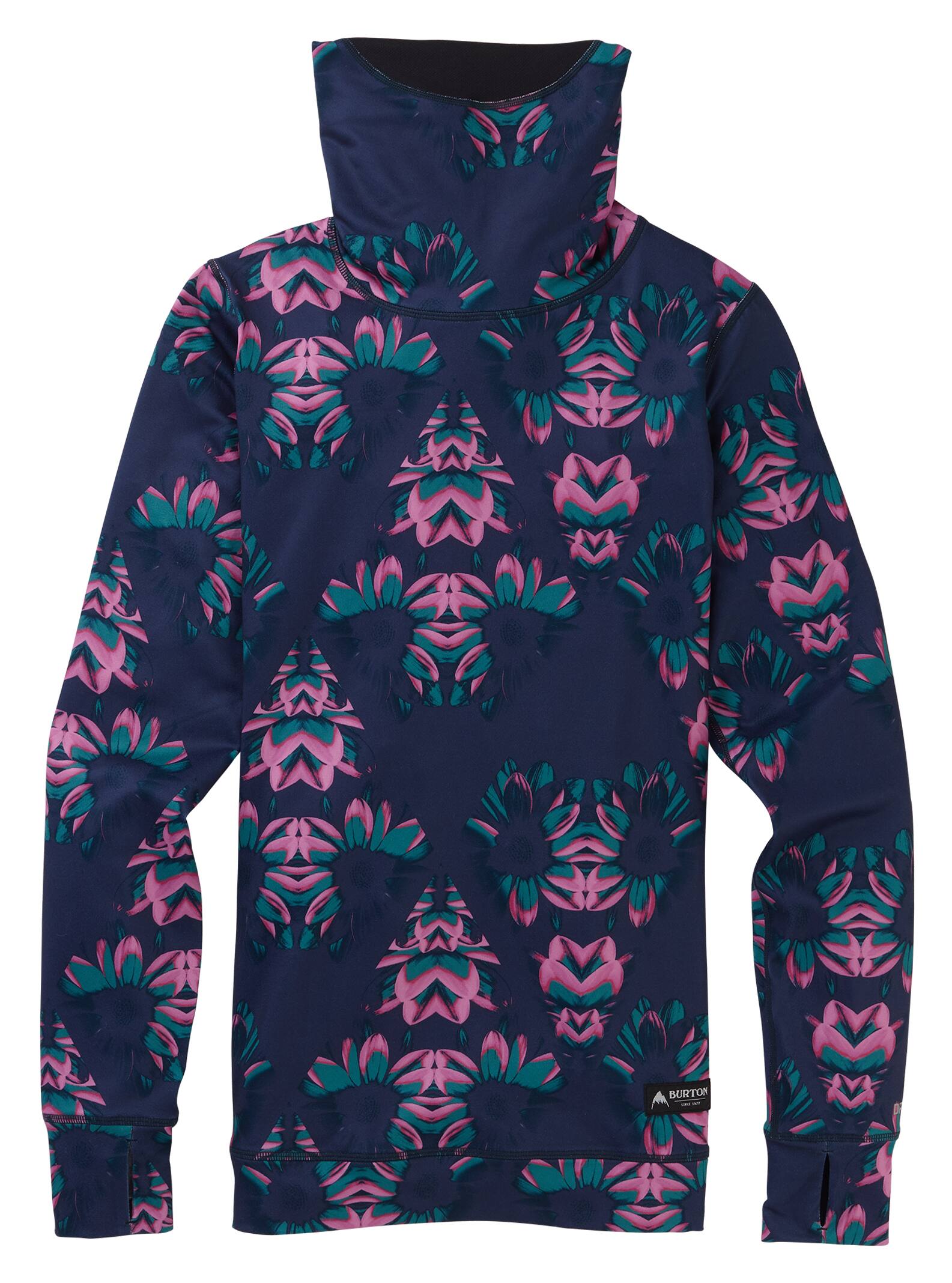 Burton - Chemise à col montant sous-vêtement intermédiaire femme, Dress Blue Stylus, L