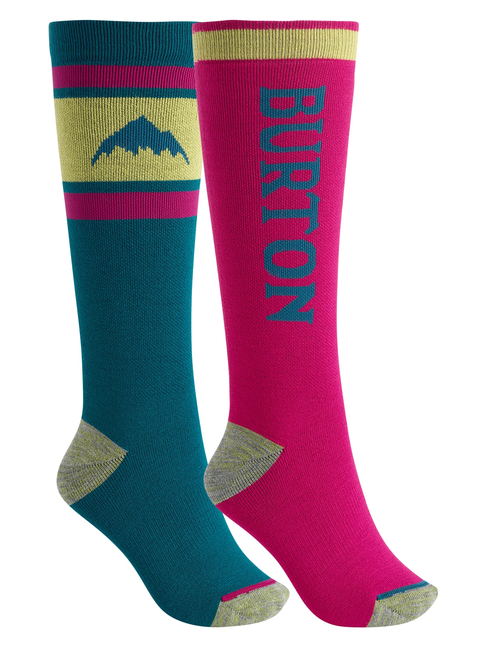 Burton - Lot de 2 paires de chaussettes Weekend intermédiaires femme, Green-Blue Slate, ML