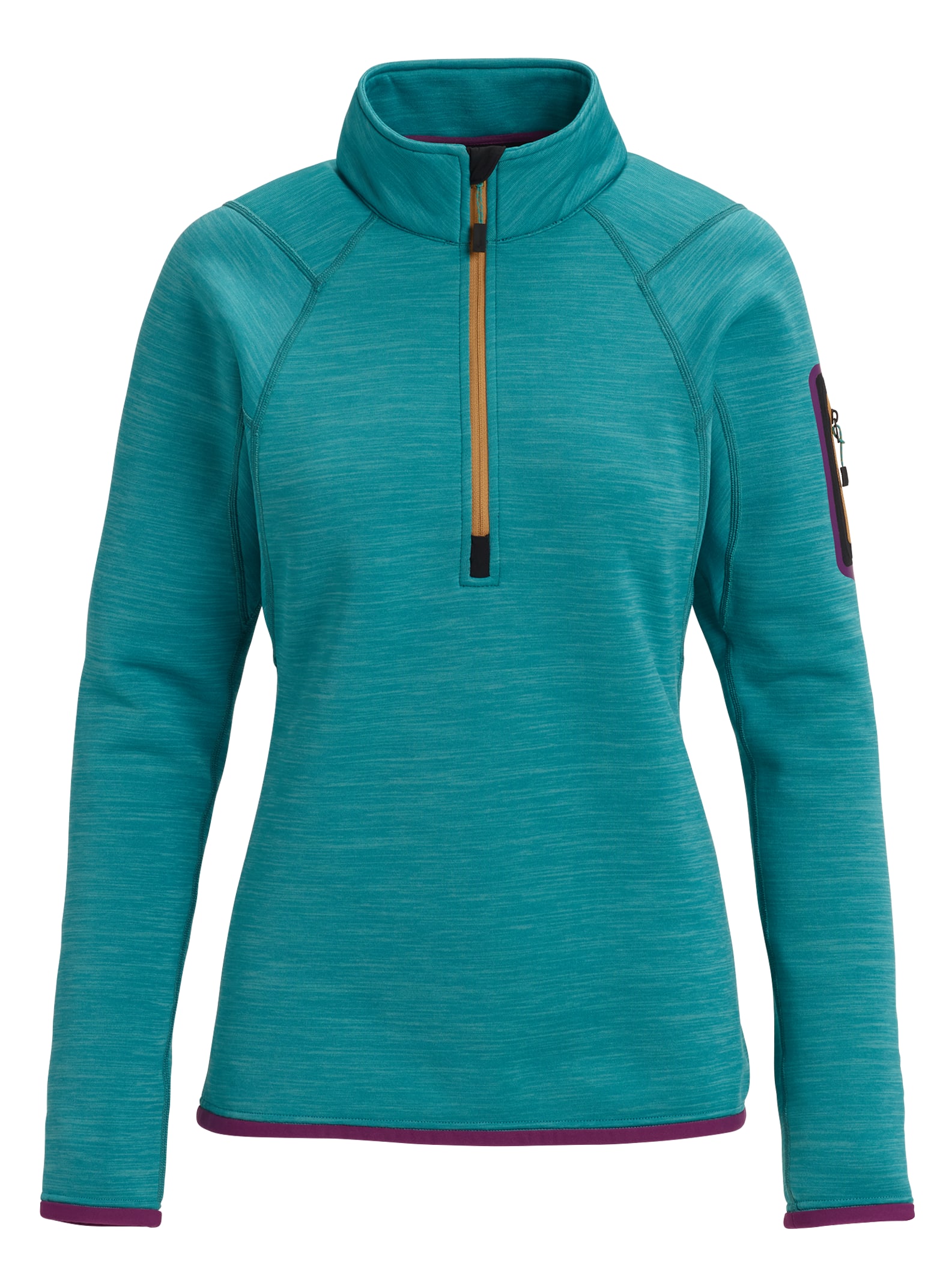 Burton - Polaire semi-zippée [ak] Turbine femme, Green-Blue Slate Heather, M