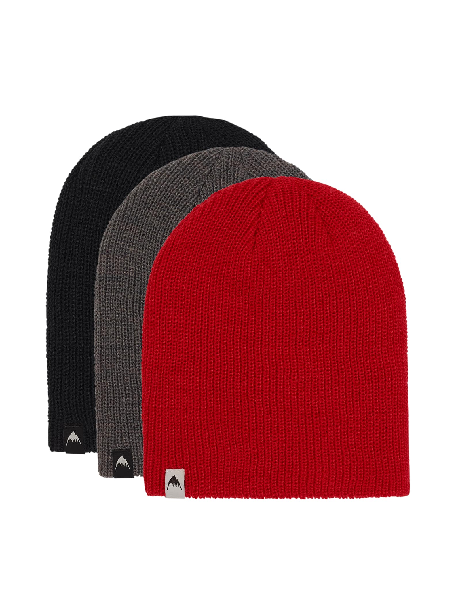 Burton - Lot de 3 bonnets DND enfant, True Black / Castlerock / Flame Scarlet, 1SZ