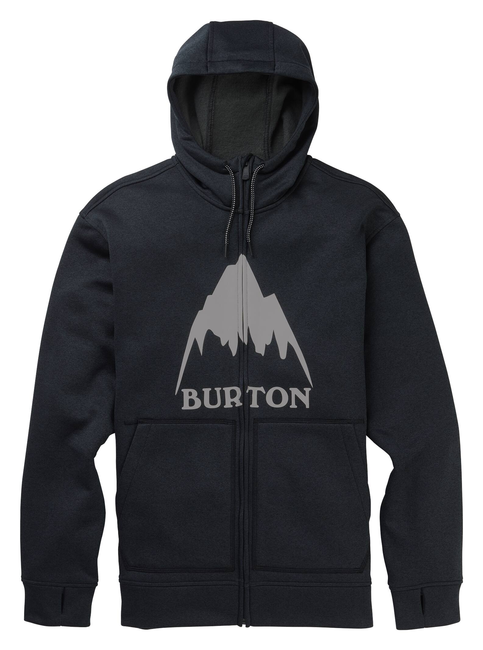 Burton – Sweat à capuche zippé Oak homme, Mountain True Black Heather, XS
