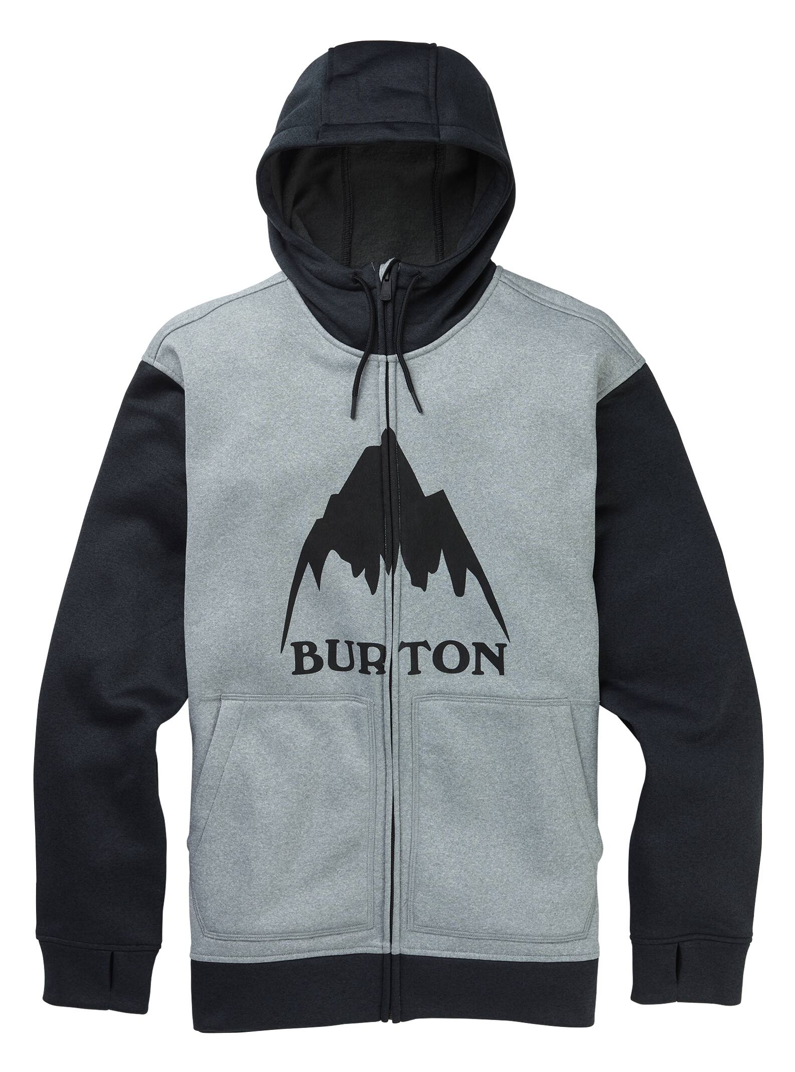 Burton – Sweat à capuche zippé Oak homme, Gray Heather / True Black, L