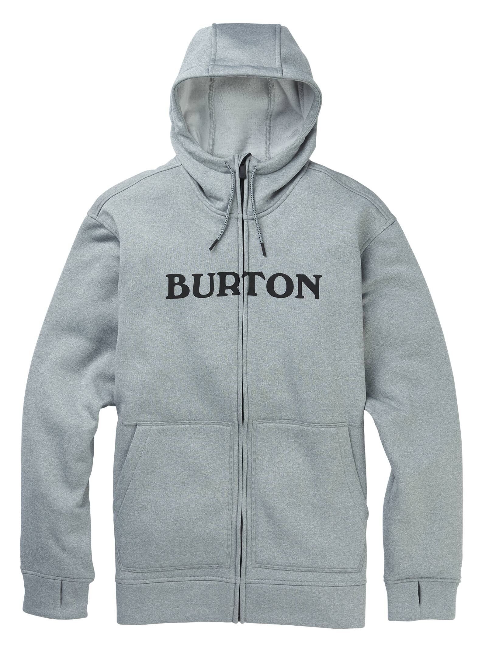 Burton – Sweat à capuche zippé Oak homme, Gray Heather, XS