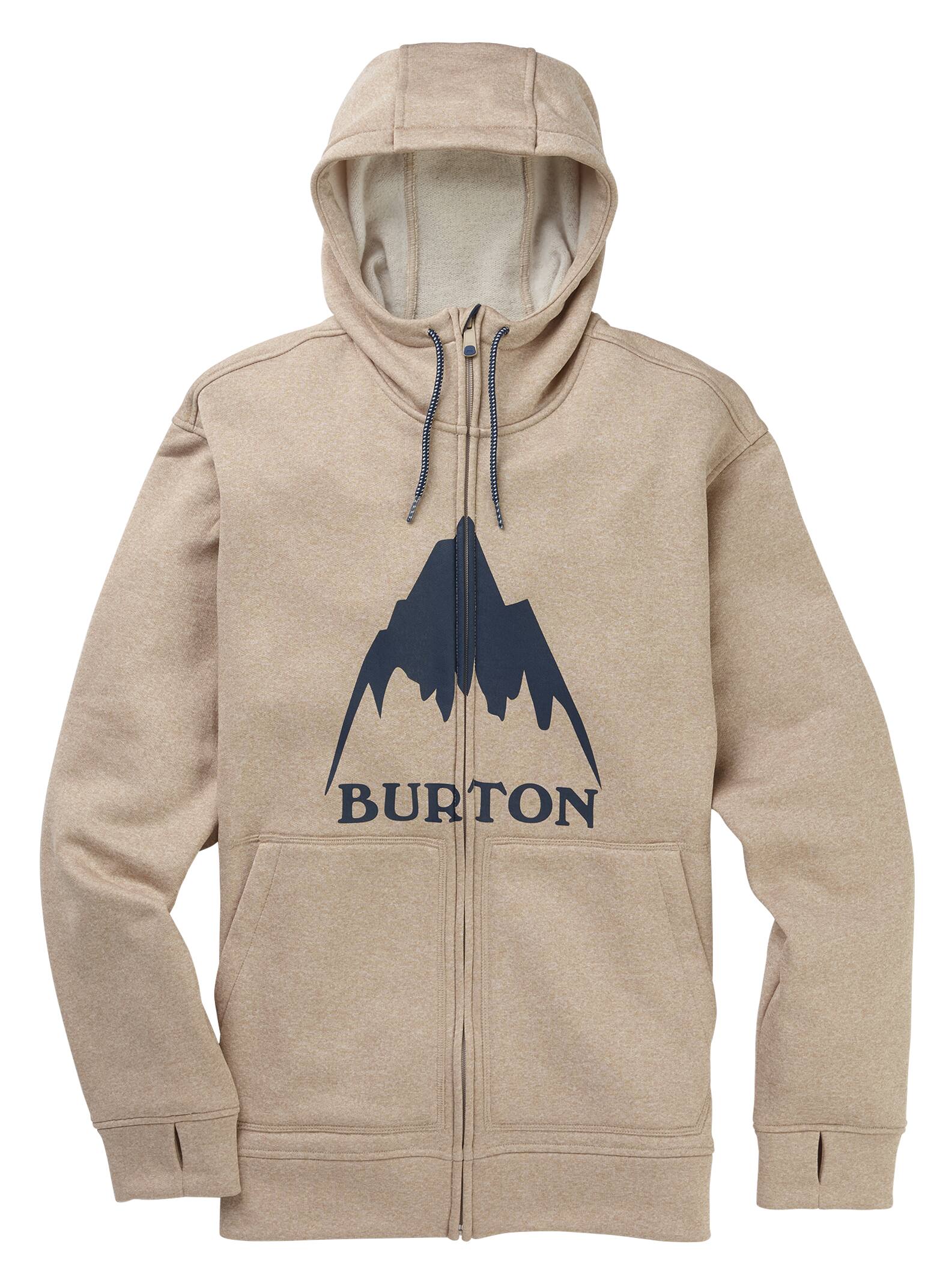 Burton – Sweat à capuche zippé Oak homme, Plaza Taupe Heather, XL