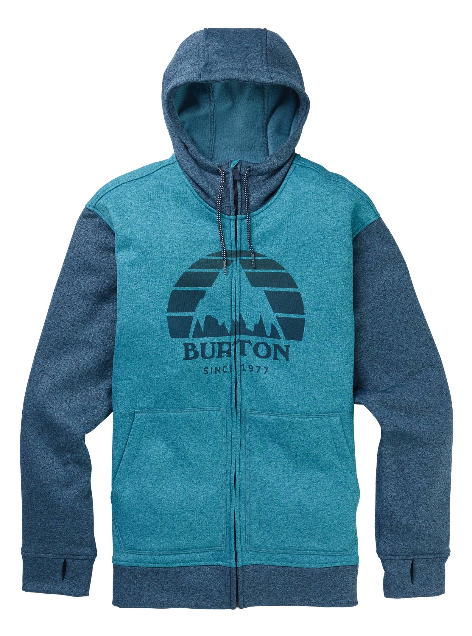Burton – Sweat à capuche zippé Oak homme, Blue Cura?ao Heather, S