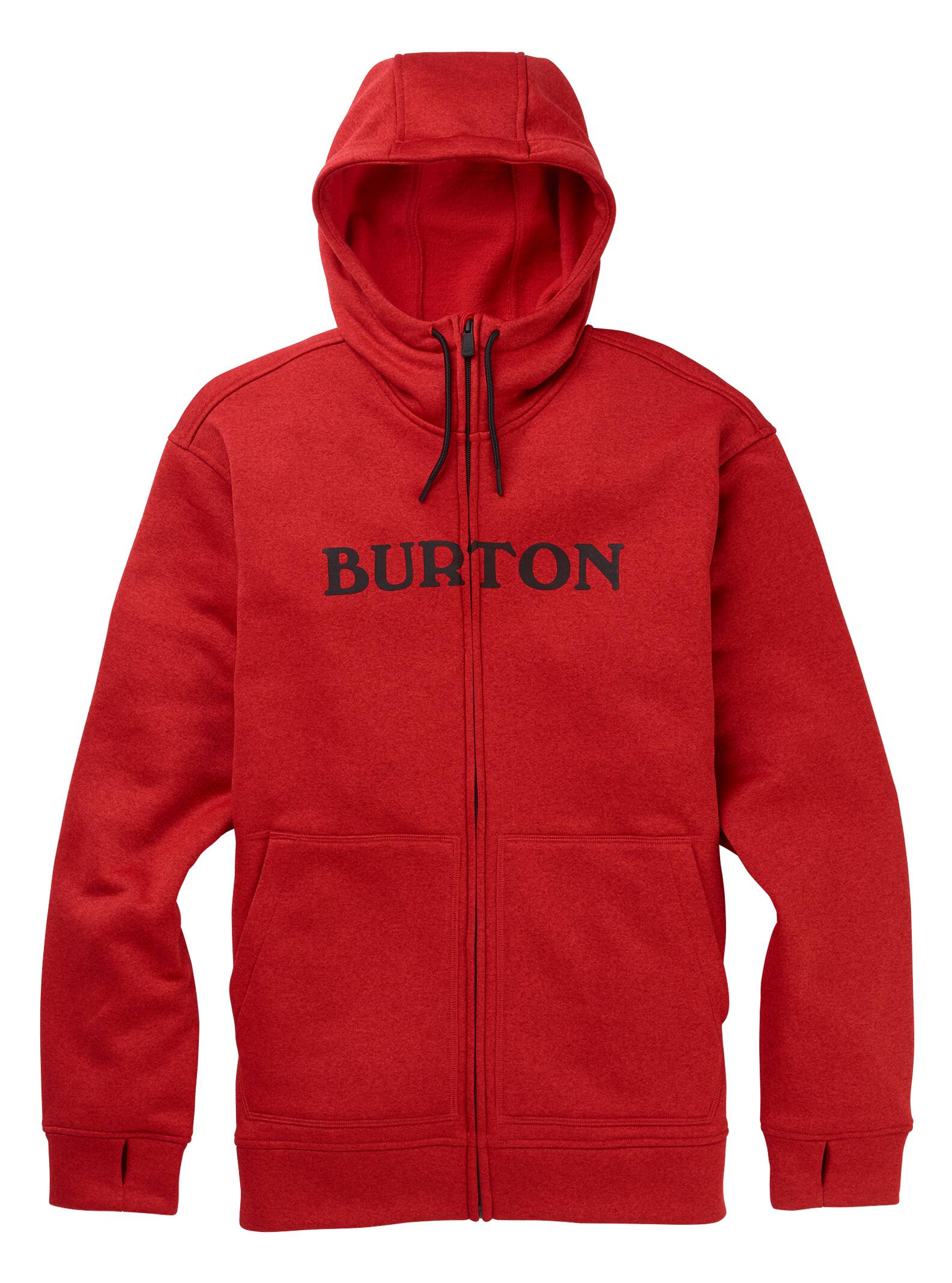 Burton – Sweat à capuche zippé Oak homme, Flame Scarlet Heather, L