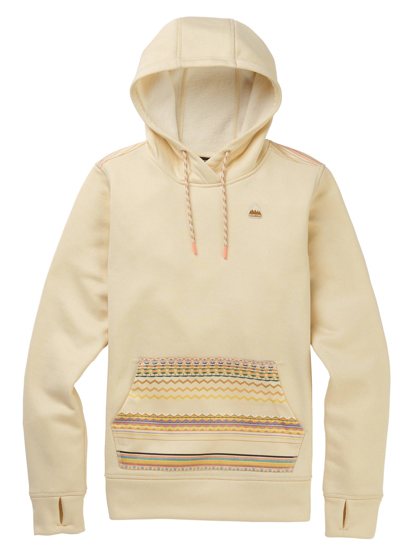 Burton - Sweat à capuche Oak femme, Cr?me Br?l?e Heather / Cr?me Br?l?e Revel Stripe, L