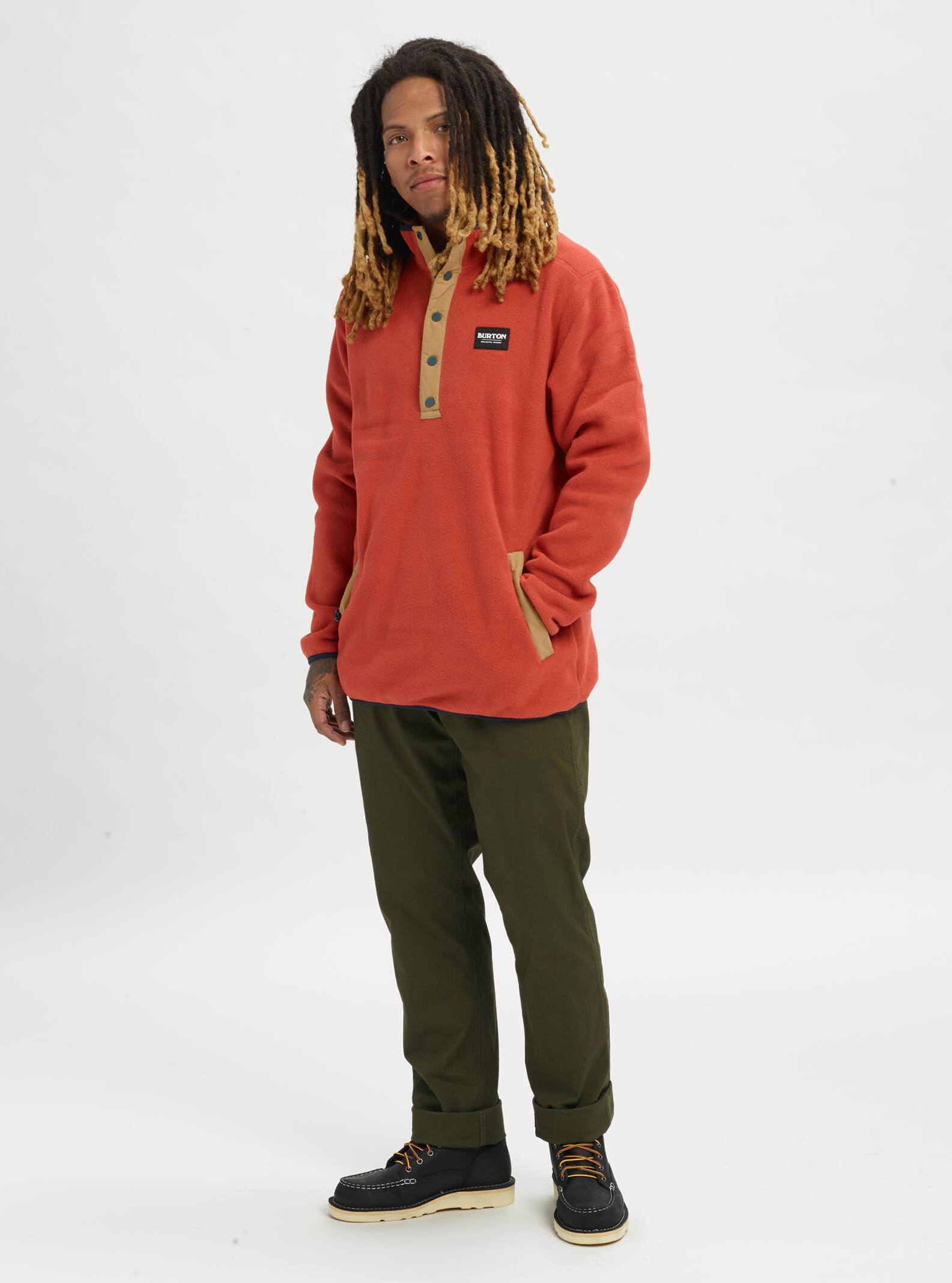 men's burton hearth fleece anorak