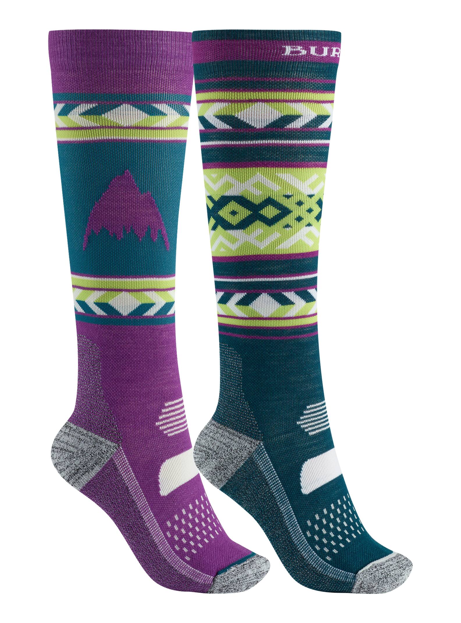 Burton  - Lot de 2 paires de chaussettes Performance légères femme, Green-Blue Slate, SM