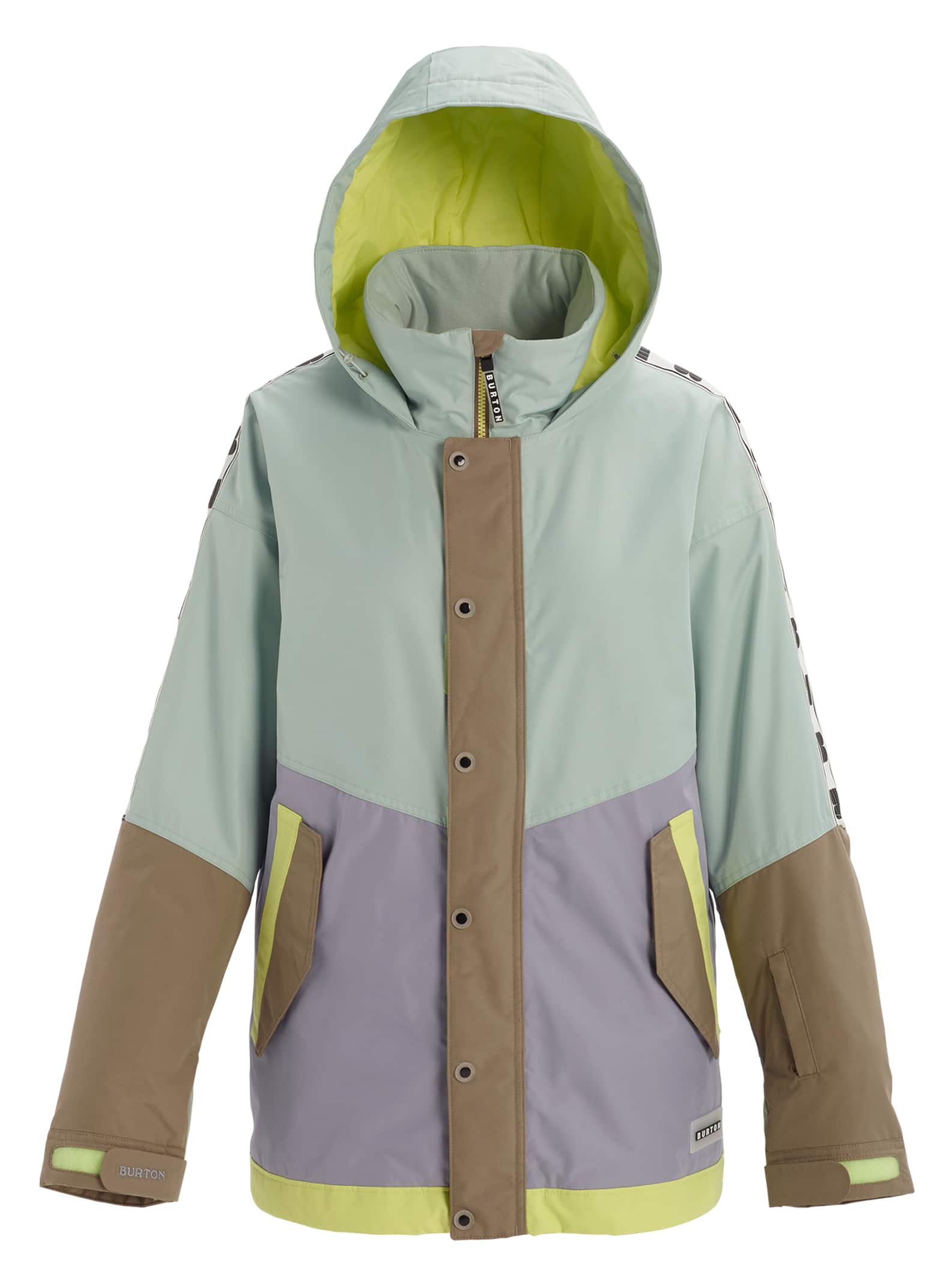 Burton - Parka Loyle femme, Aqua Gray / Lilac Gray / Timber Wolf / Sunny Lime, M