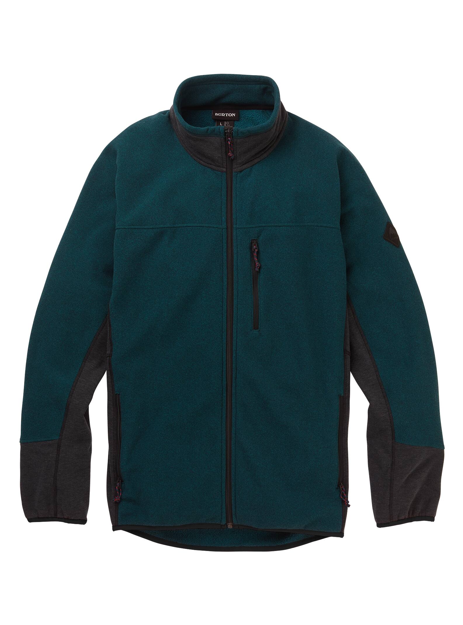 Burton - Polaire zippée Minturn homme, Deep Teal Heather / True Black Heather, L
