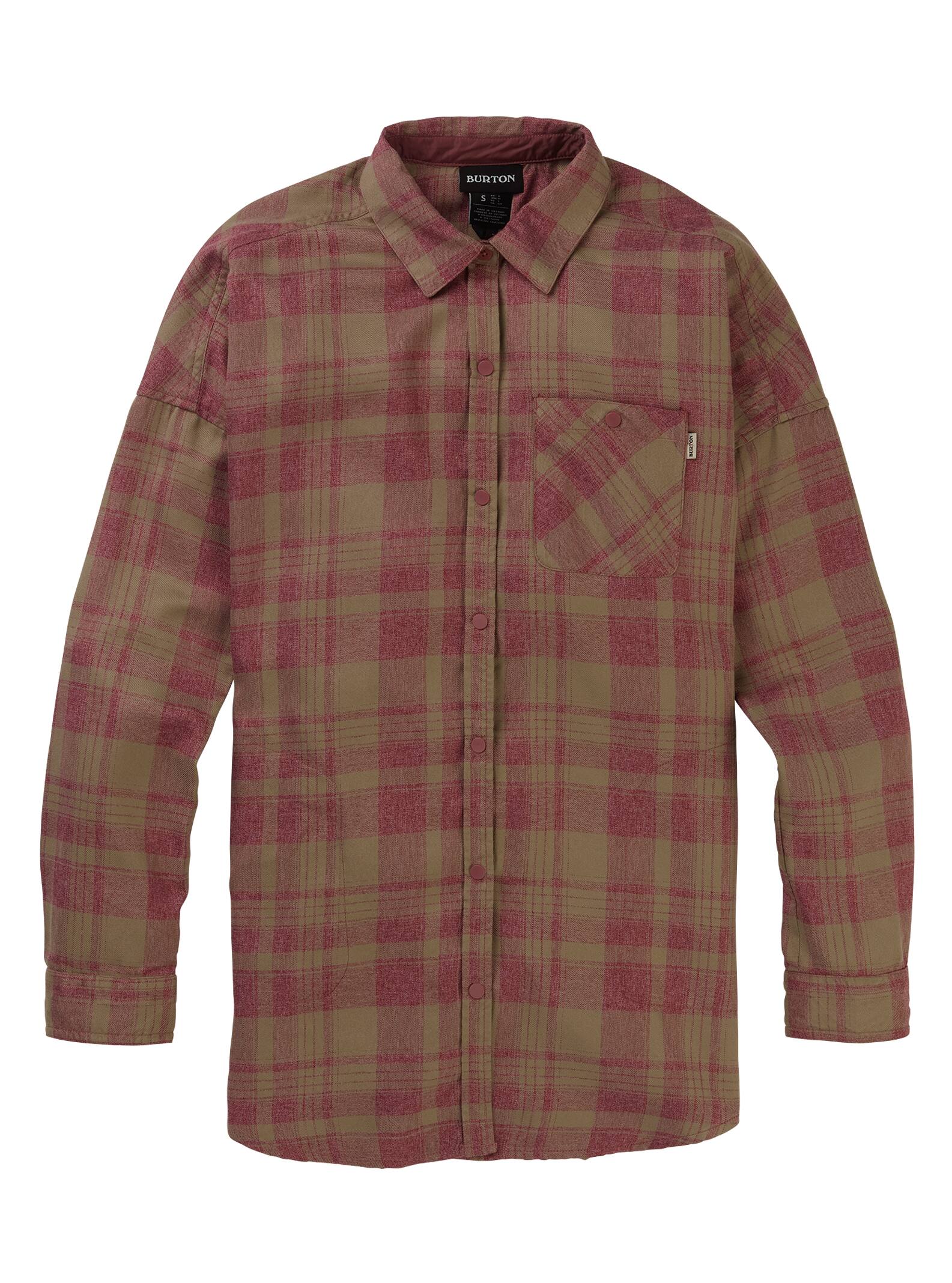 Burton - T-shirt à manches longues en flanelle Teyla femme, Rose Brown Marcy Plaid, L