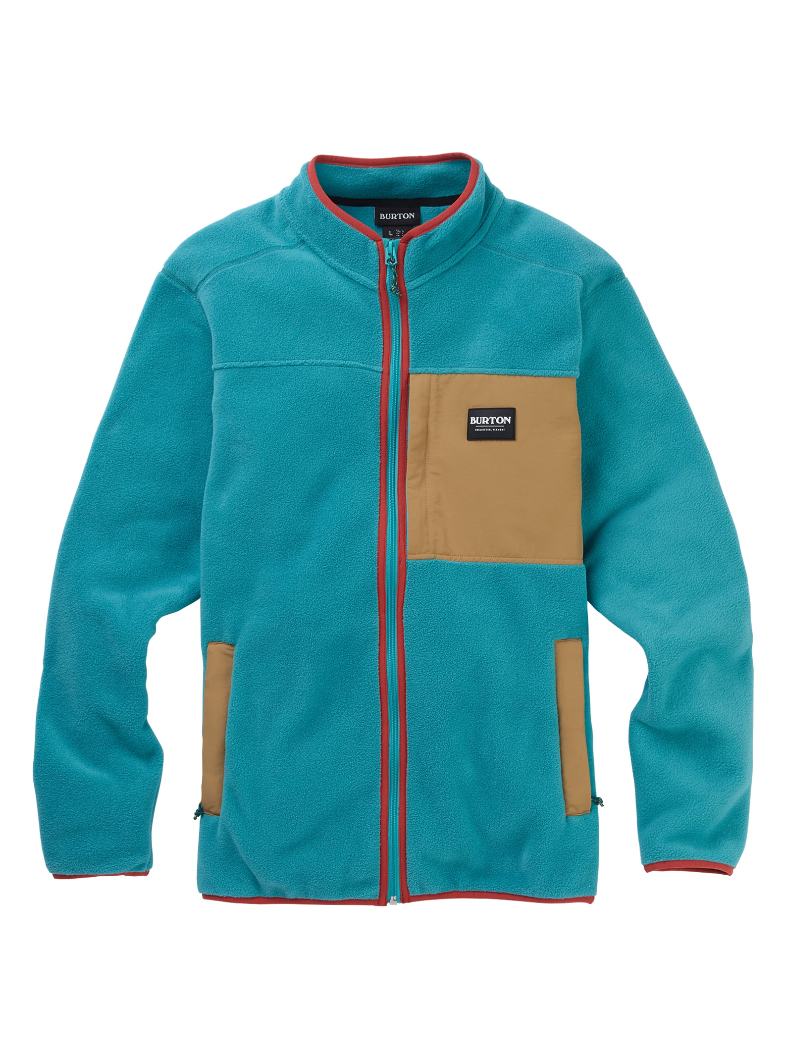 Burton - Polaire zippée Hearth homme, Green-Blue Slate / Kelp, XS