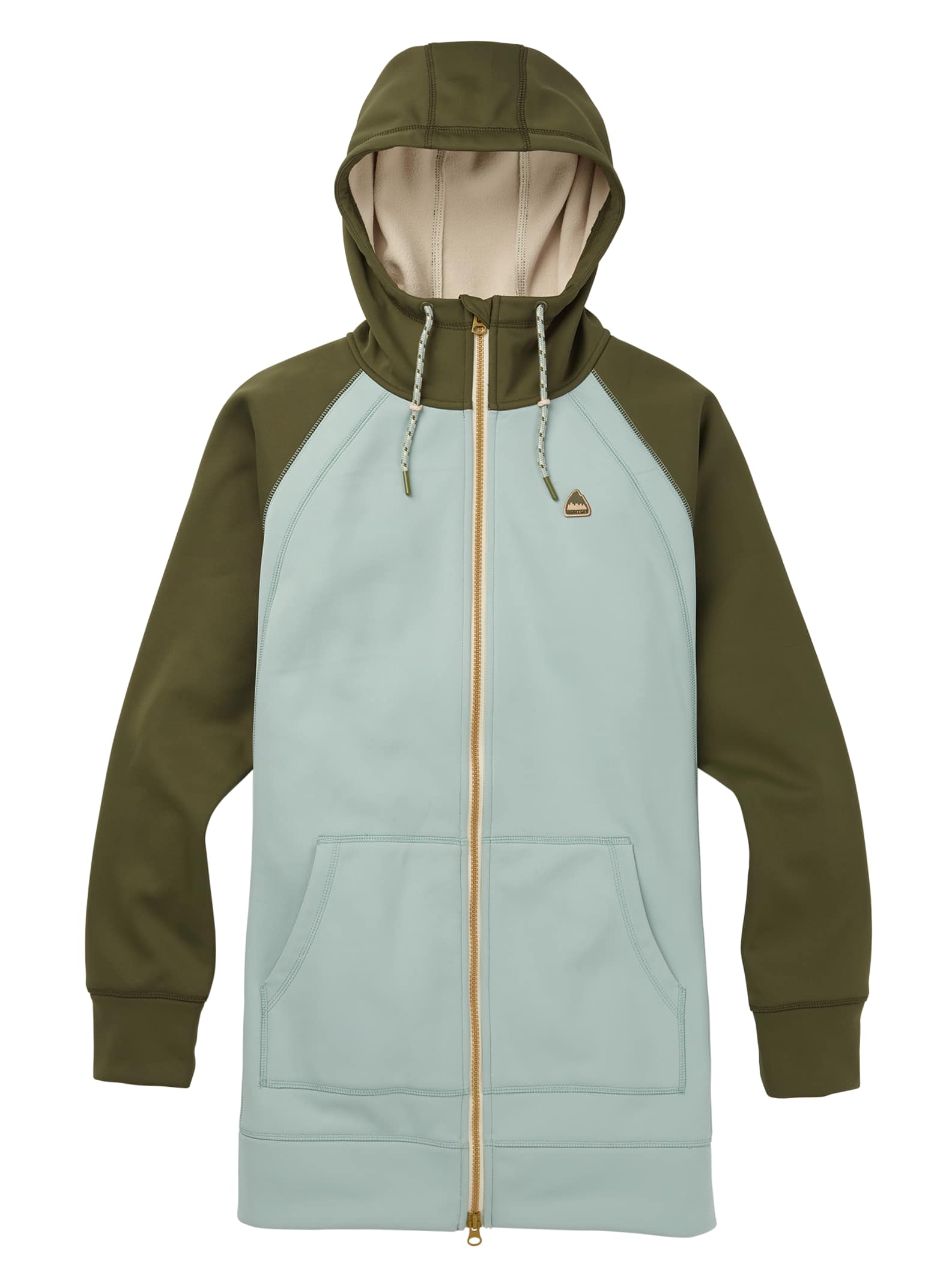 Burton Sweat à capuche zippé à coutures collées Crown femme de, Aqua Gray / Keef, L