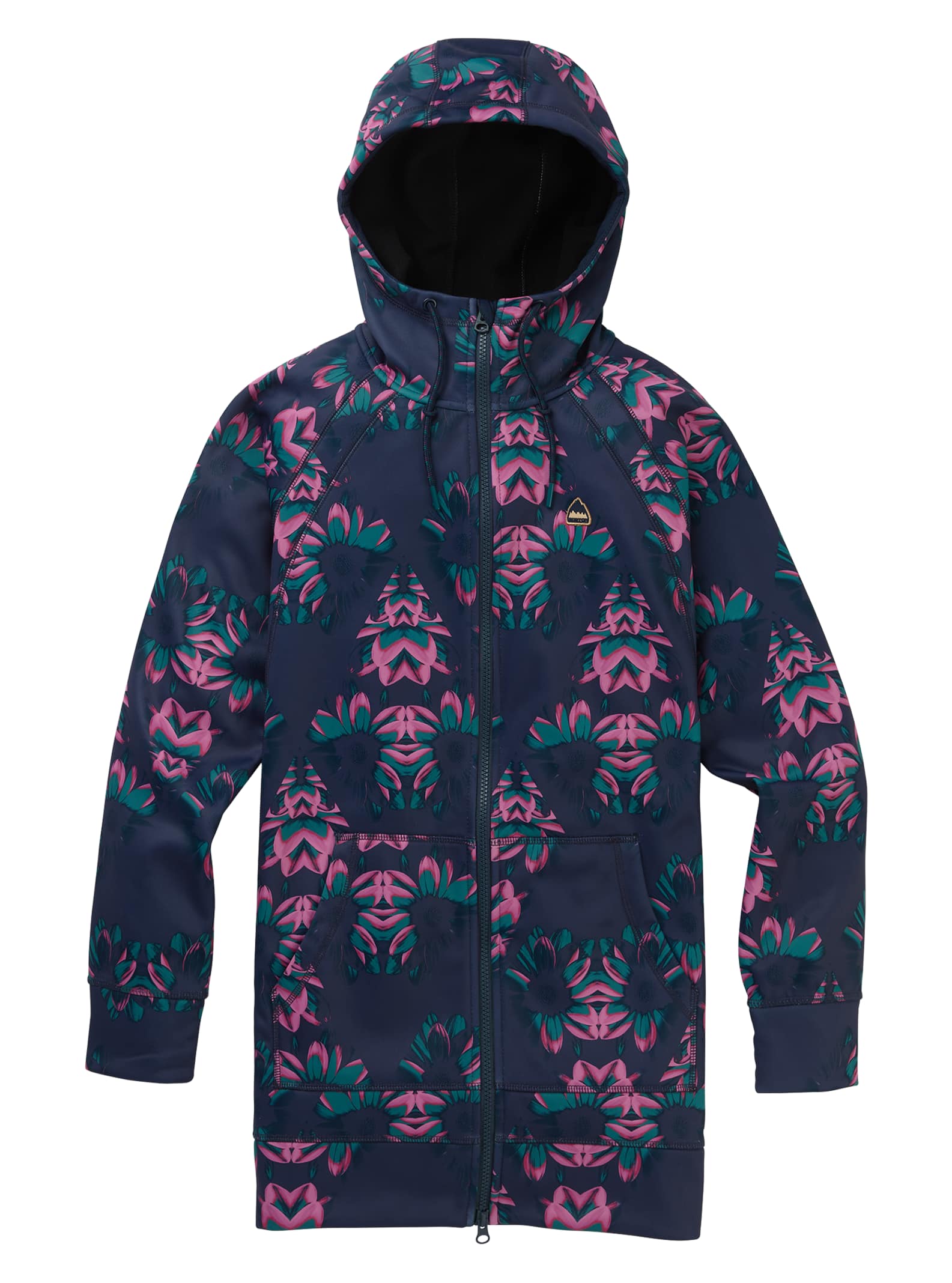 Burton Sweat à capuche zippé à coutures collées Crown femme de, Dress Blue Stylus, L