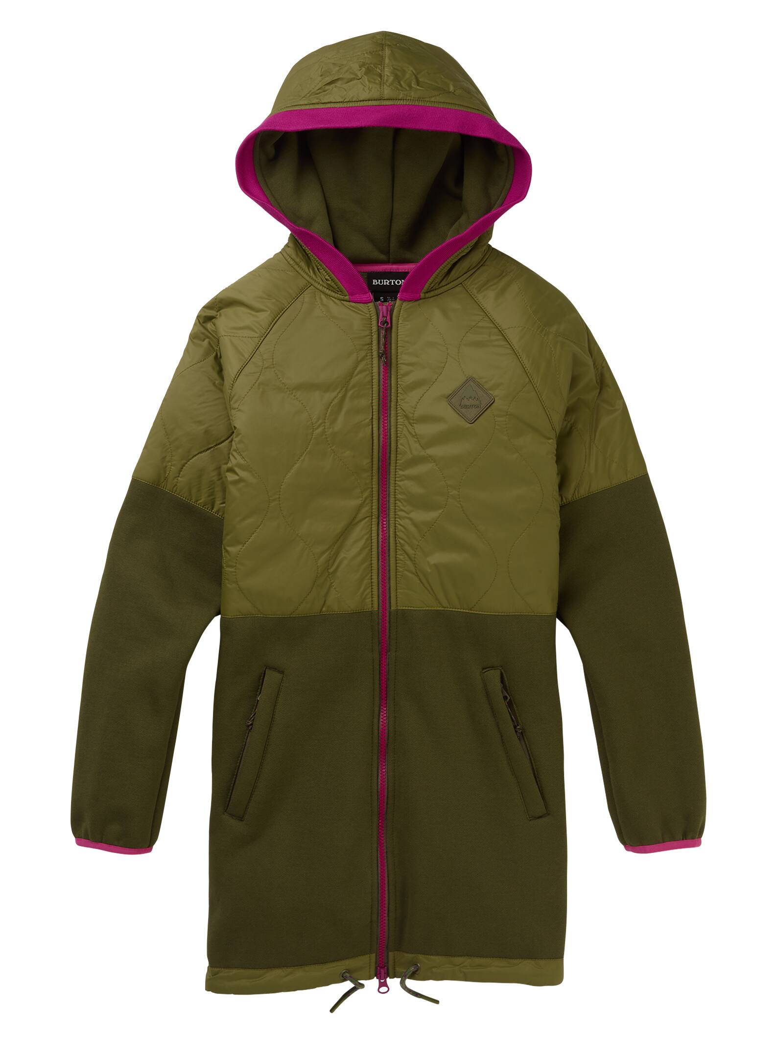 Burton - Polaire zippée hybride Khalsa femme, Martini Olive / Keef, M