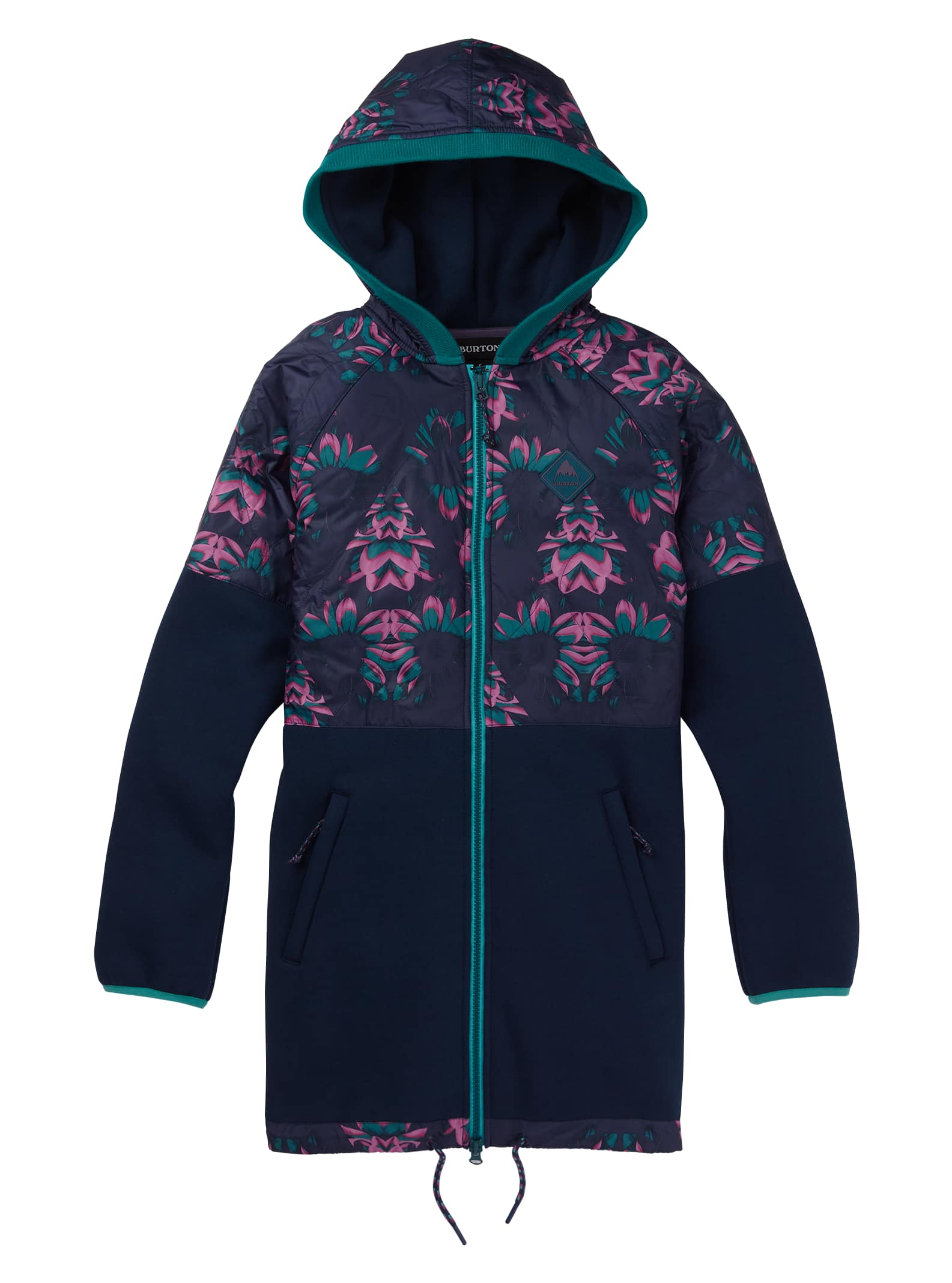 Burton - Polaire zippée hybride Khalsa femme, Dress Blue Stylus / Dress Blue, L