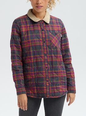Women's Burton Grace Insulated Flannel shown in Iron Marcy Plaid
