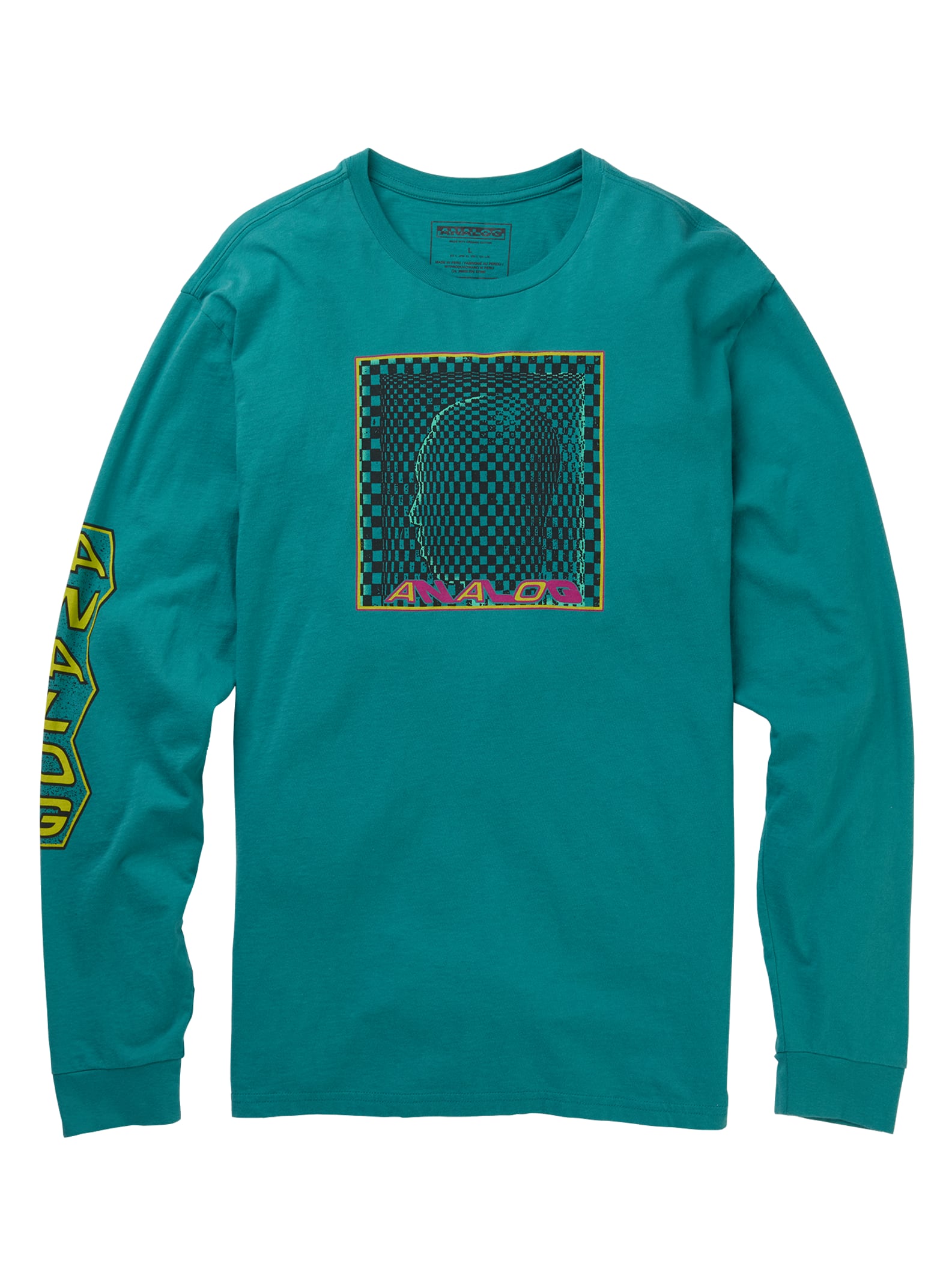 Burton T-shirt Analog Allgate à manches longues, Green-Blue Slate, XL