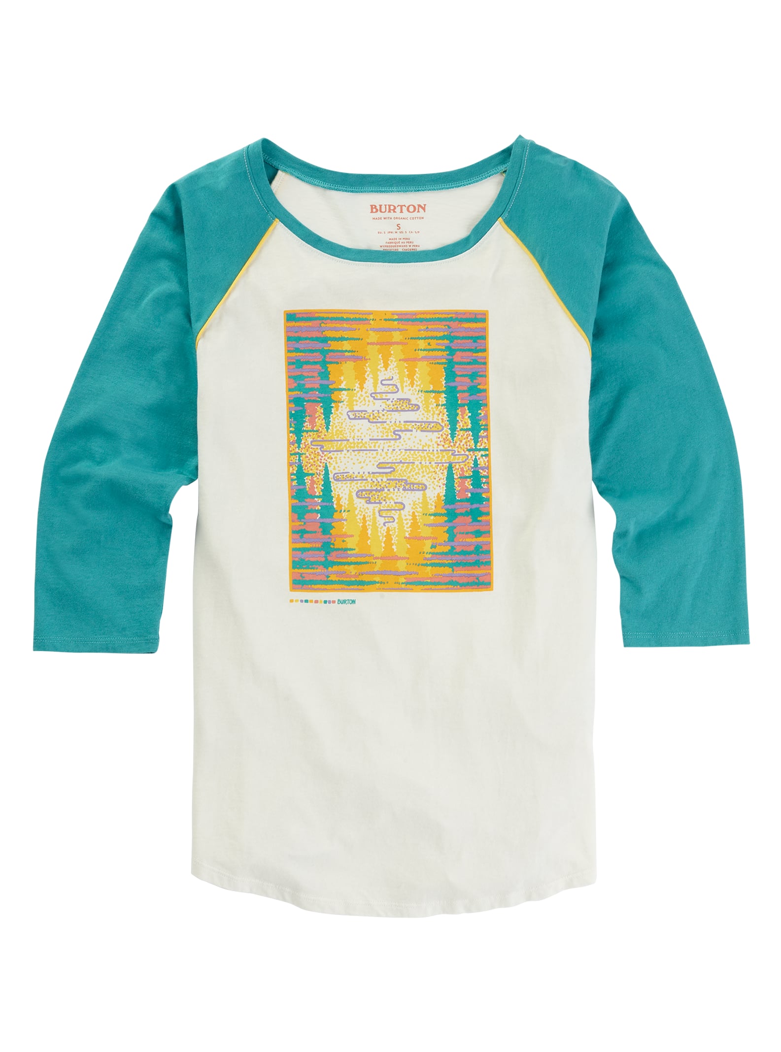 Burton - T-shirt à manches raglan Ashmore femme???????, Stout White / Green-Blue Slate, M