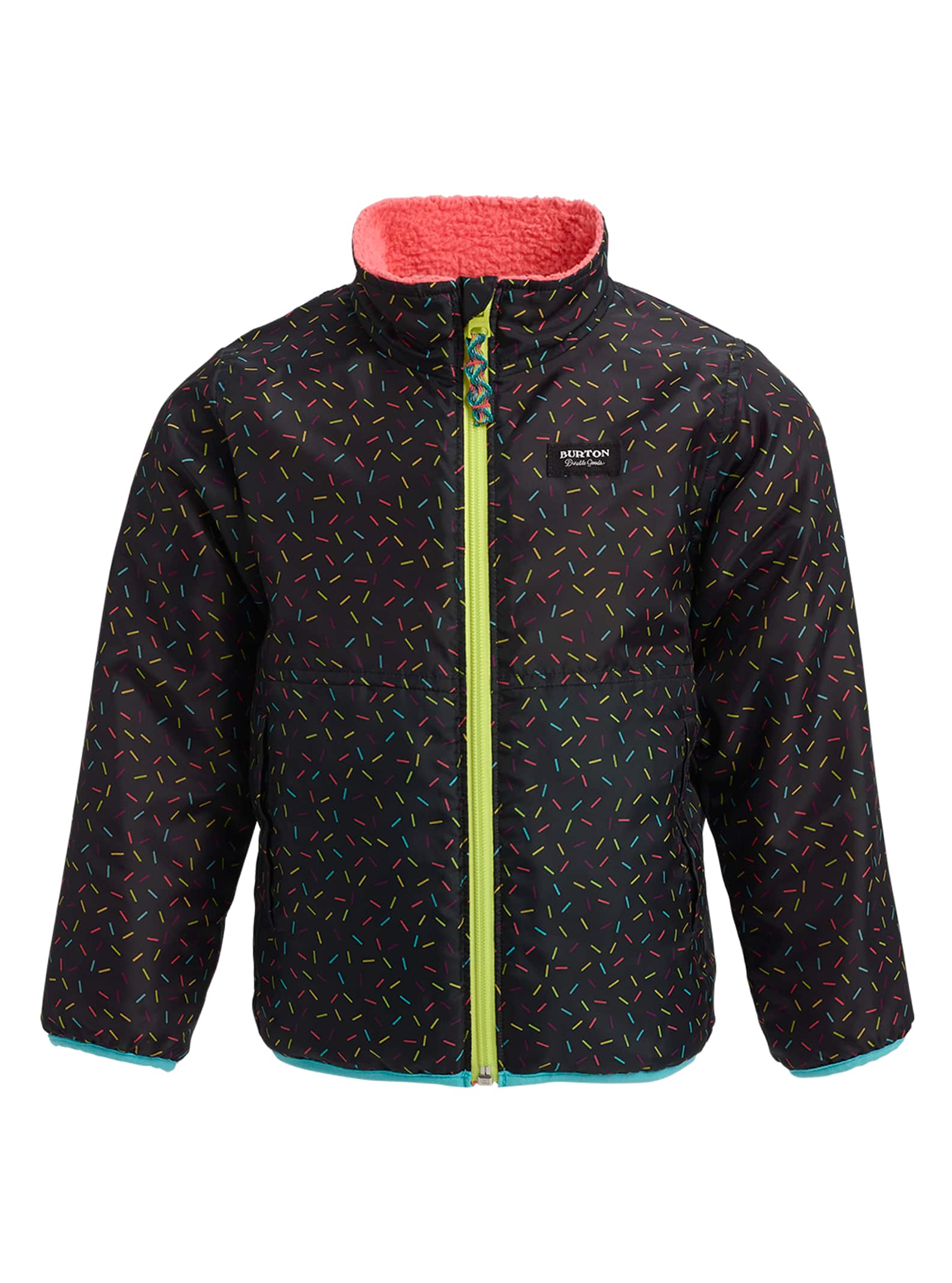 Burton - Veste réversible en polaire Snooktwo tout-petit, Sprinkles / Georgia Peach, 3T