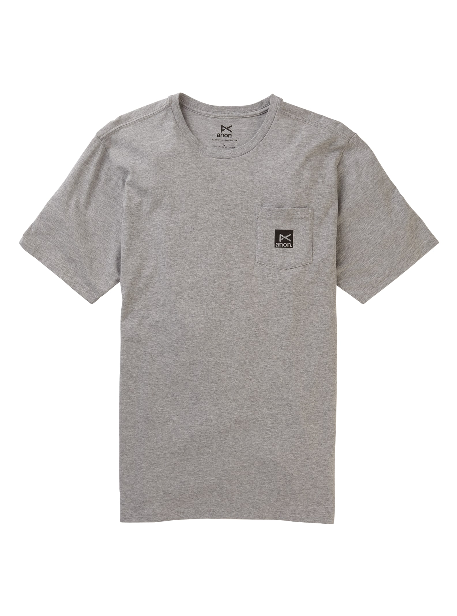 Anon - T-shirt à manches courtes avec poche, Gray Heather, M