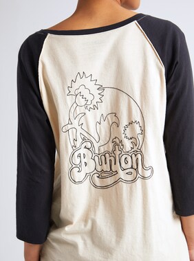 Women's Burton Caratunk Raglan Sleeve T-Shirt shown in Creme Brulee / True Black