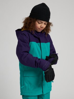 Kids' Burton Silvertail Jacket shown in Dynasty Green / Parachute Purple