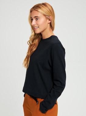 Women's Larosa Long Sleeve Crop T-Shirt shown in True Black