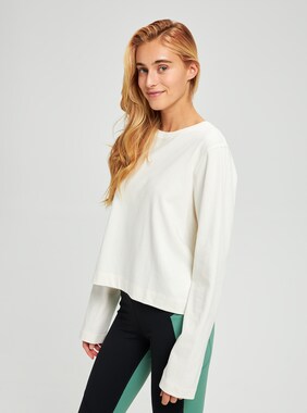 Women's Larosa Long Sleeve Crop T-Shirt shown in Stout White