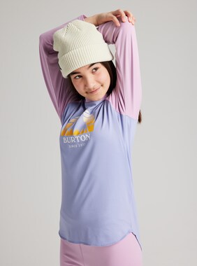 Kids' Burton Base Layer Tech T-Shirt shown in Orchid Bouquet / Foxglove Violet