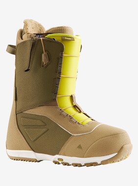 Men's Burton Ruler Snowboard Boot shown in Tan / Olive / Yellow