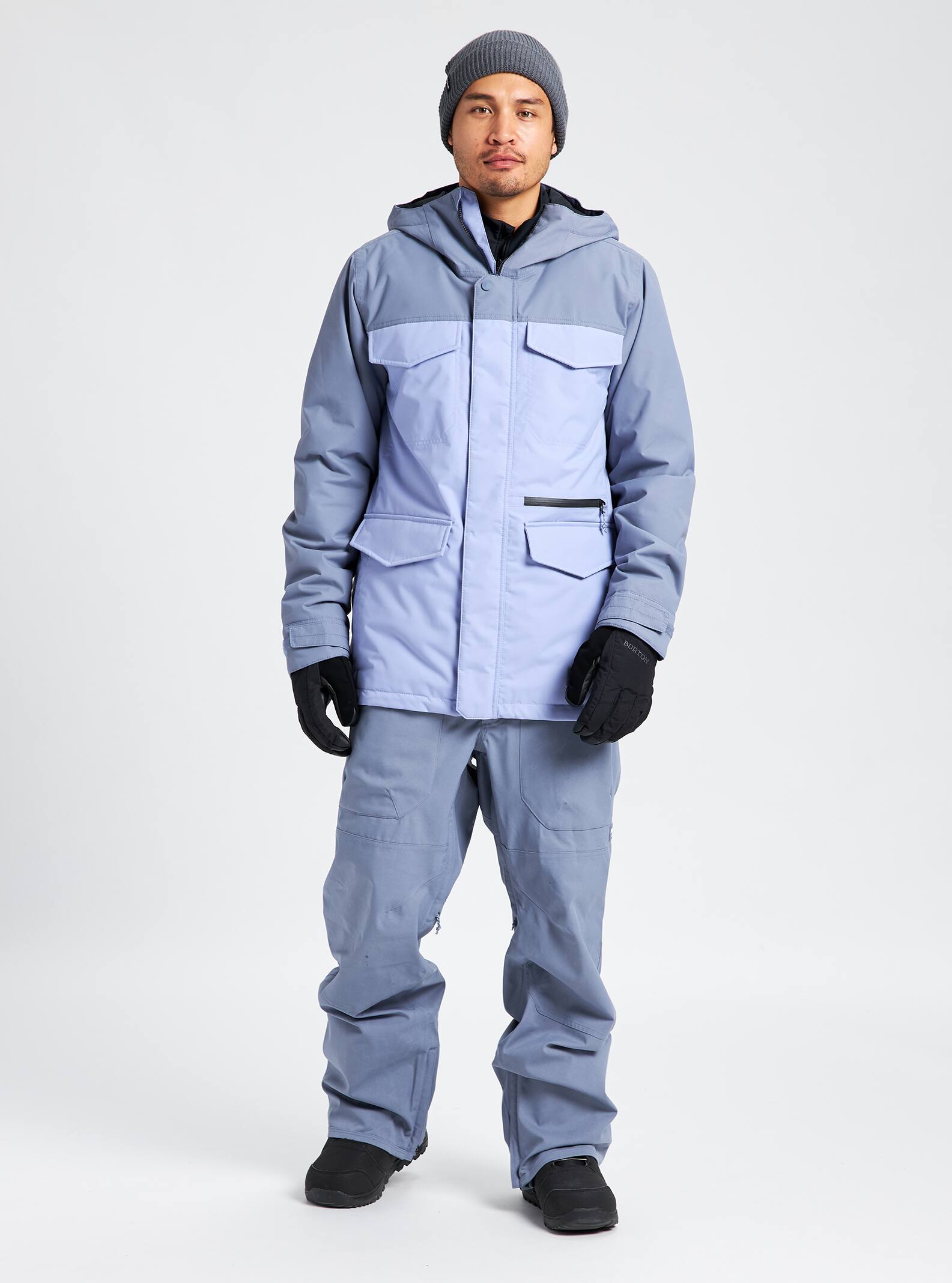 Burton Covert Herren Snowboard Ski Jacke blau/grau muster Gr L NEU 