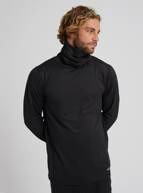 Men's Burton Midweight Base Layer Long-Neck Shirt shown in True Black