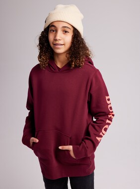 Kids' Burton Elite Pullover Hoodie shown in Mulled Berry