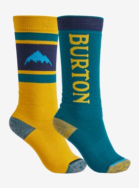 Kids' Burton Weekend Midweight Sock 2-Pack shown in Celestial Blue / Cadmium Yellow